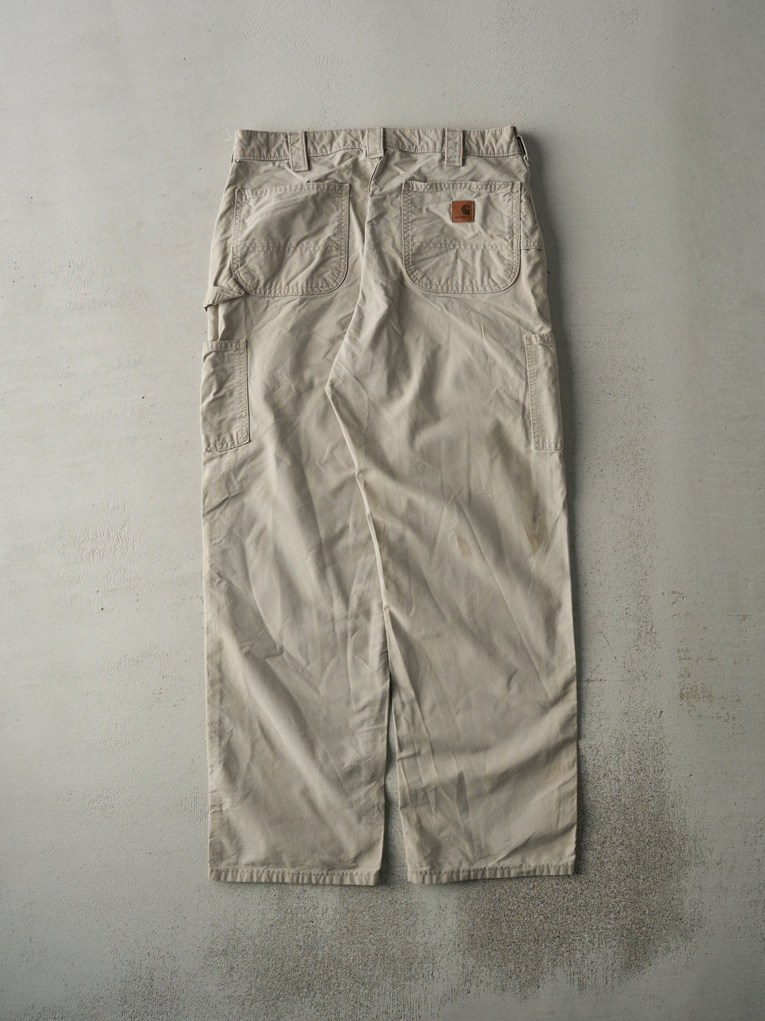 Vintage Y2K Beige Dungaree Fit Carhartt Light Weight Carpenter Pants (35.5x31.5)