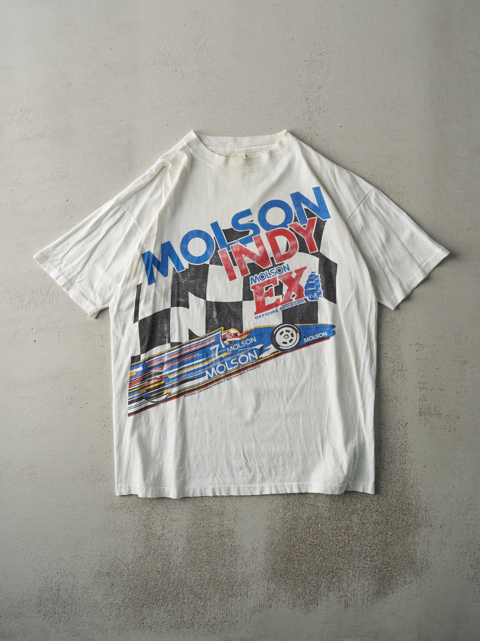 Vintage 90s White Toronto Molson Indy Racing Tee (L)