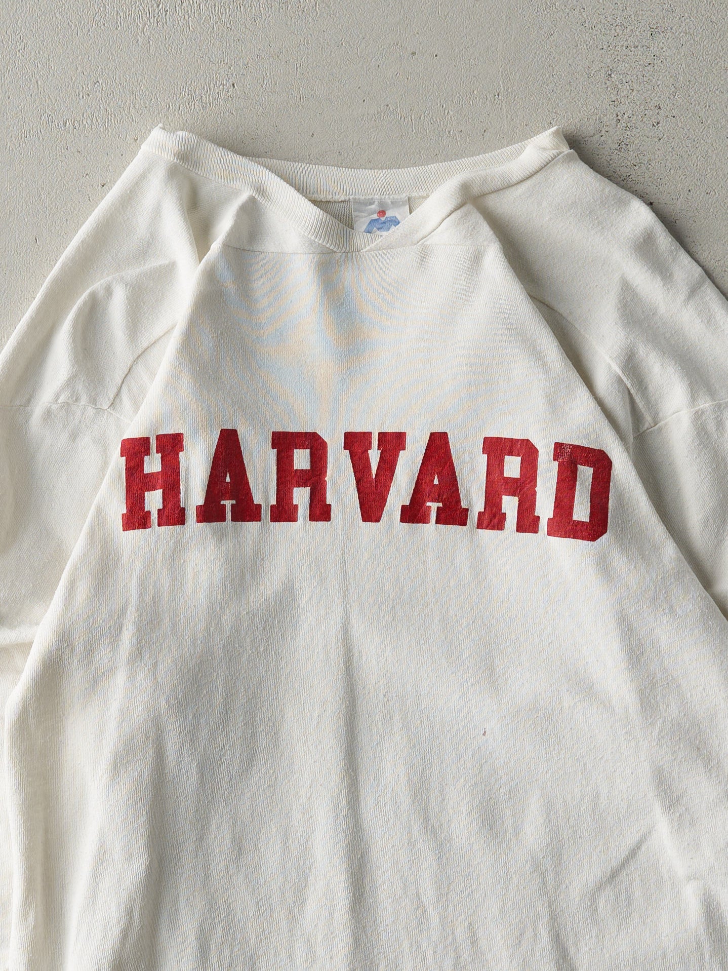 Vintage 80s White Harvard 3/4 Sleeve Shirt (S)