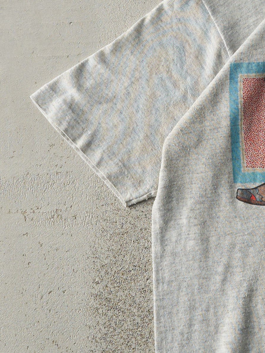 Vintage 90s Heather Grey Houston Disney Cowboy Boot Single Stitch Tee (S)
