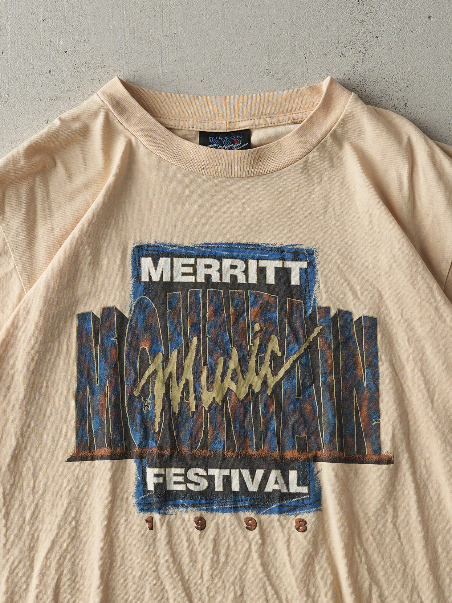 Vintage 98' Beige Merritt Mountain Music Festival Tee (M)