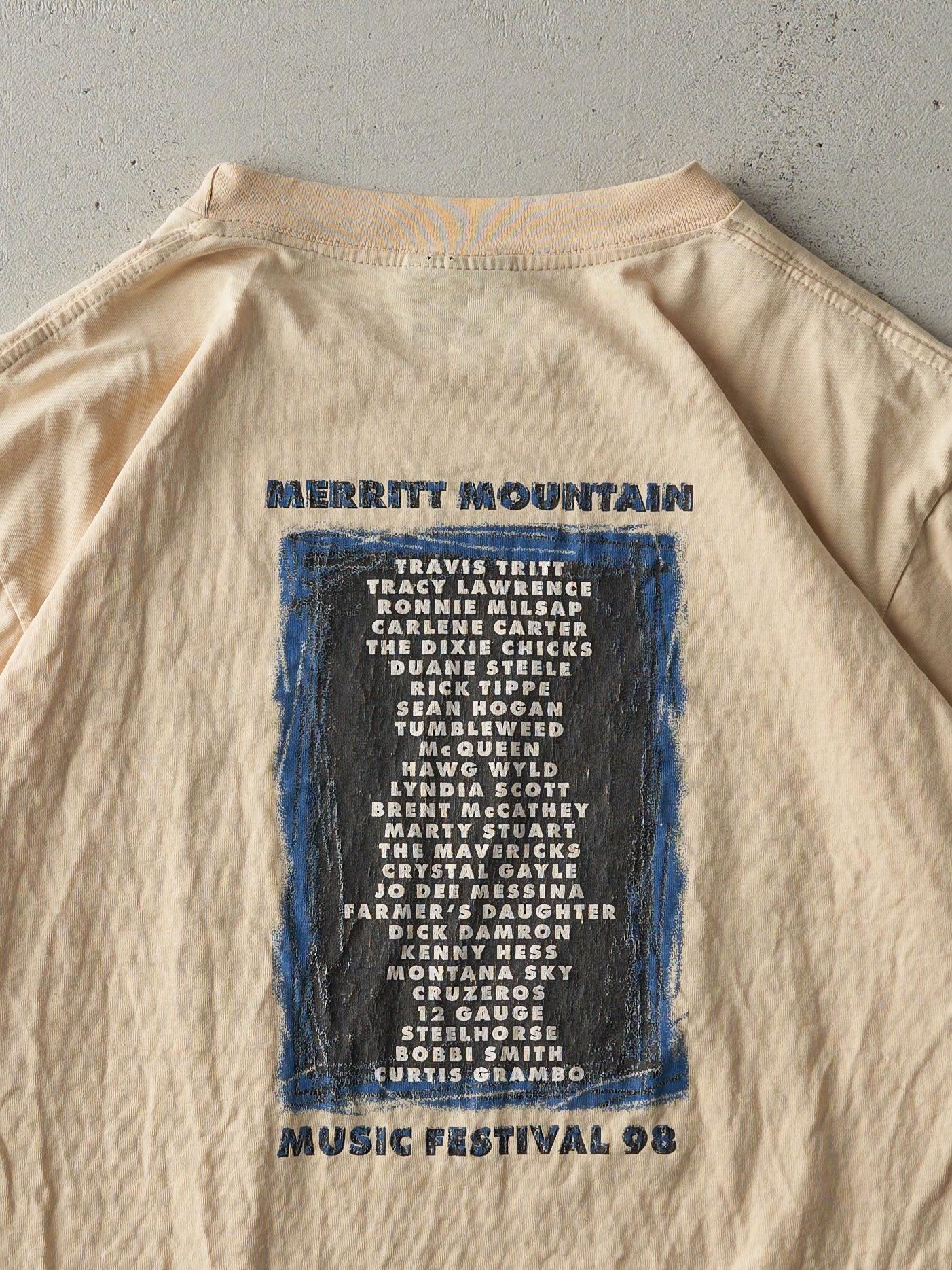 Vintage 98' Beige Merritt Mountain Music Festival Tee (M)