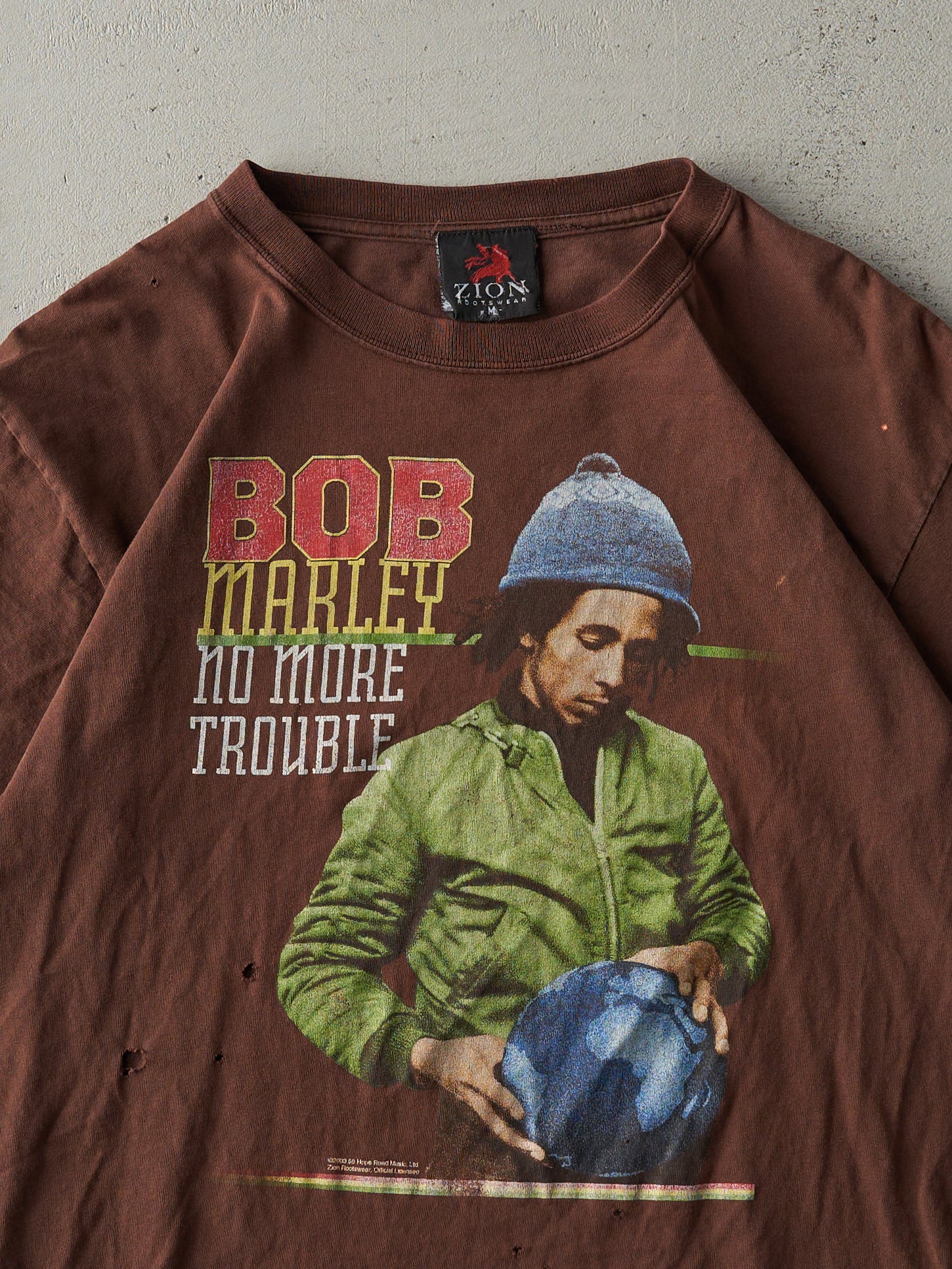 Vintage 03' Chocolate Brown Bob Marley "No More Trouble" Tee (M)