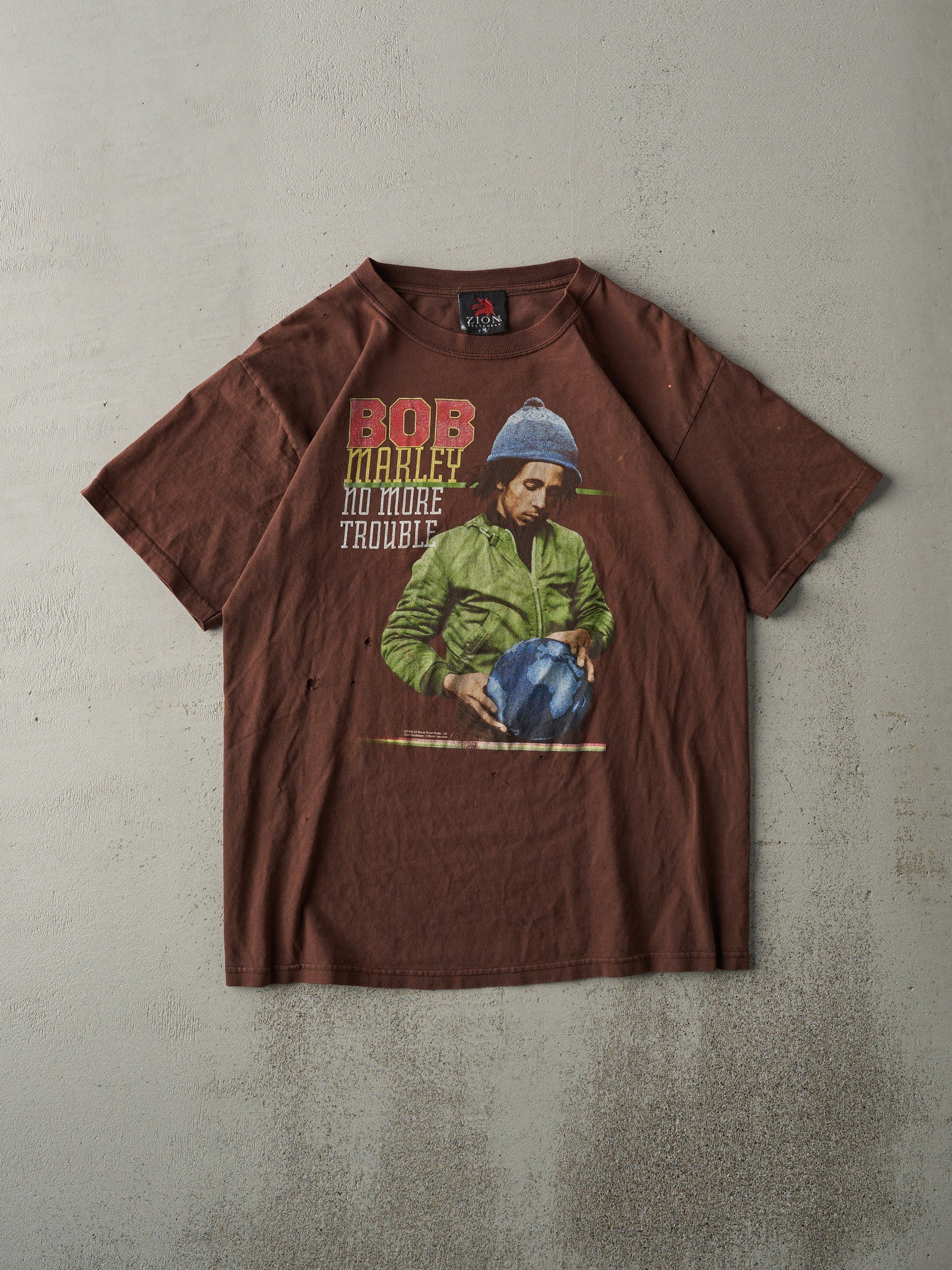 Vintage 03' Chocolate Brown Bob Marley "No More Trouble" Tee (M)