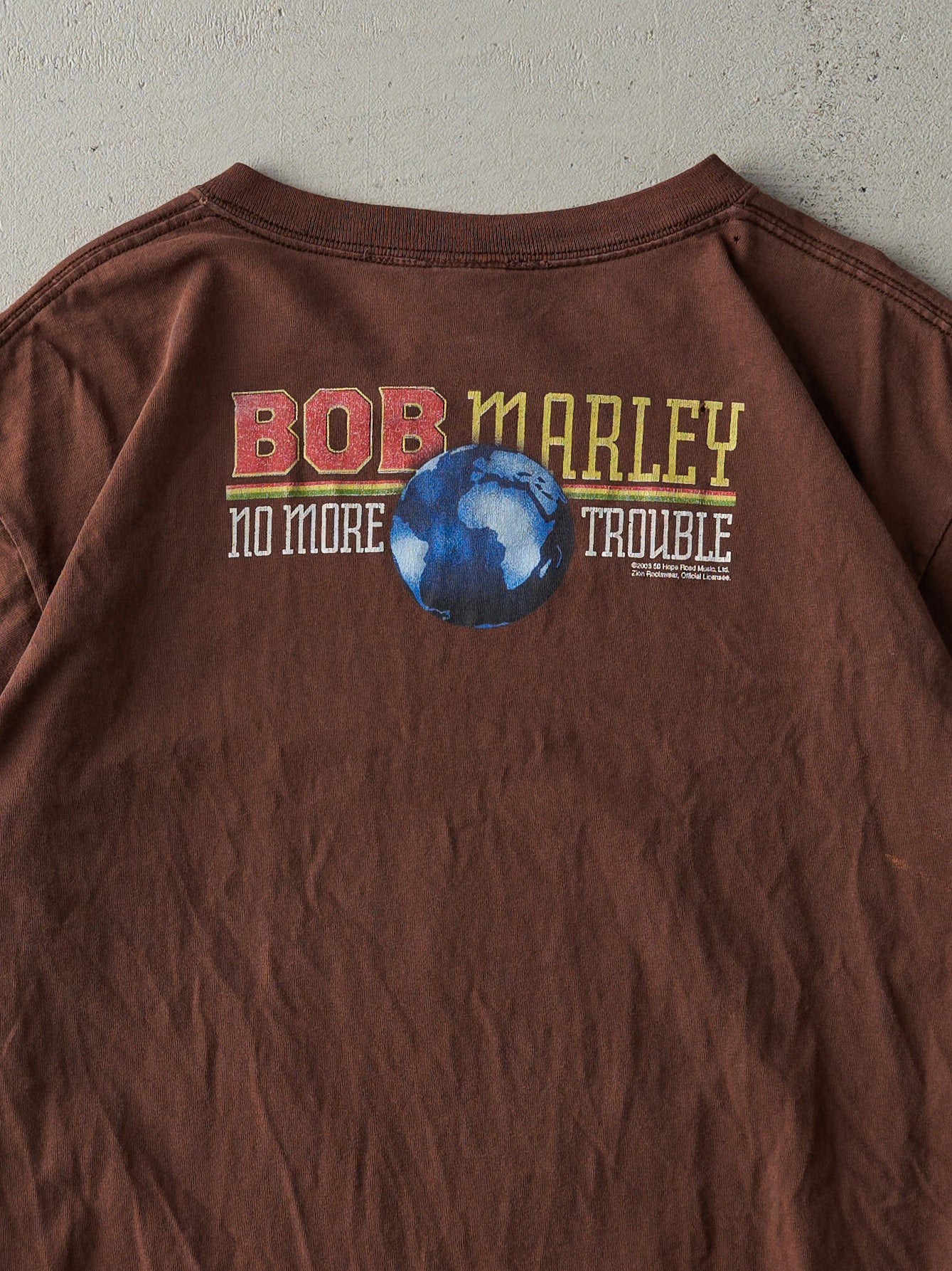Vintage 03' Chocolate Brown Bob Marley "No More Trouble" Tee (M)