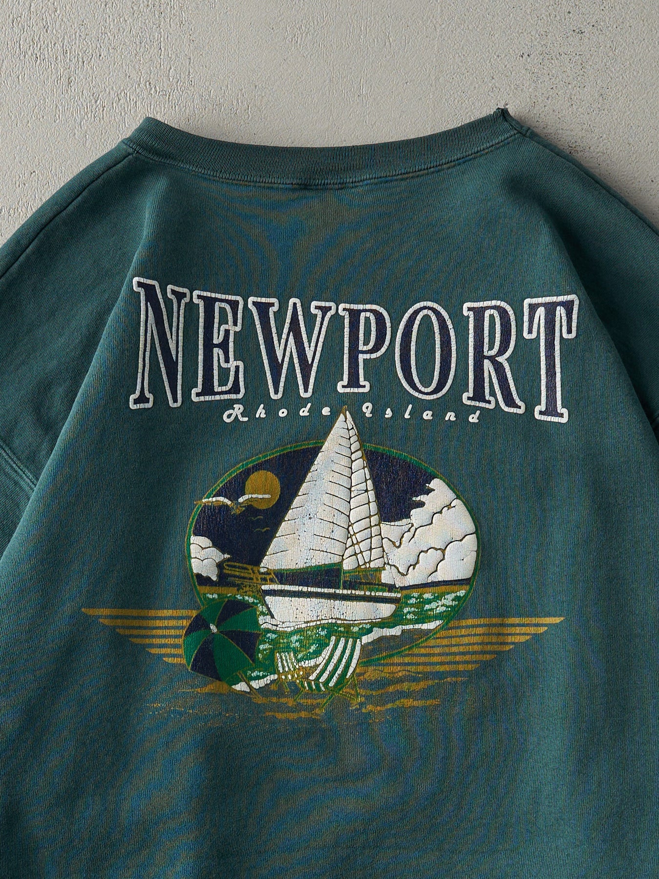 Vintage 90s Green Newport Rhode Island Crewneck (L)