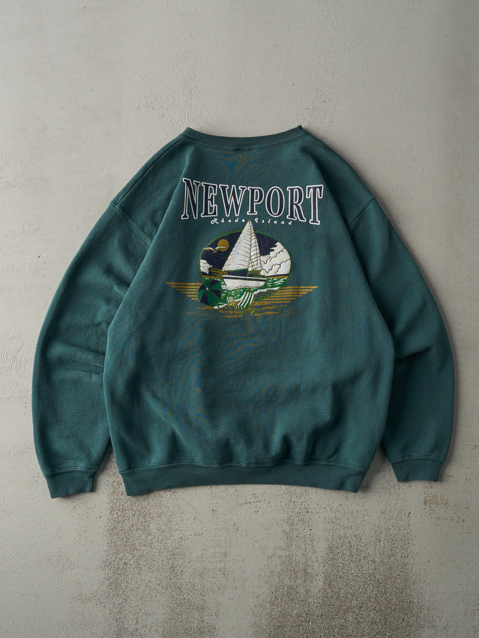 Vintage 90s Green Newport Rhode Island Crewneck (L)