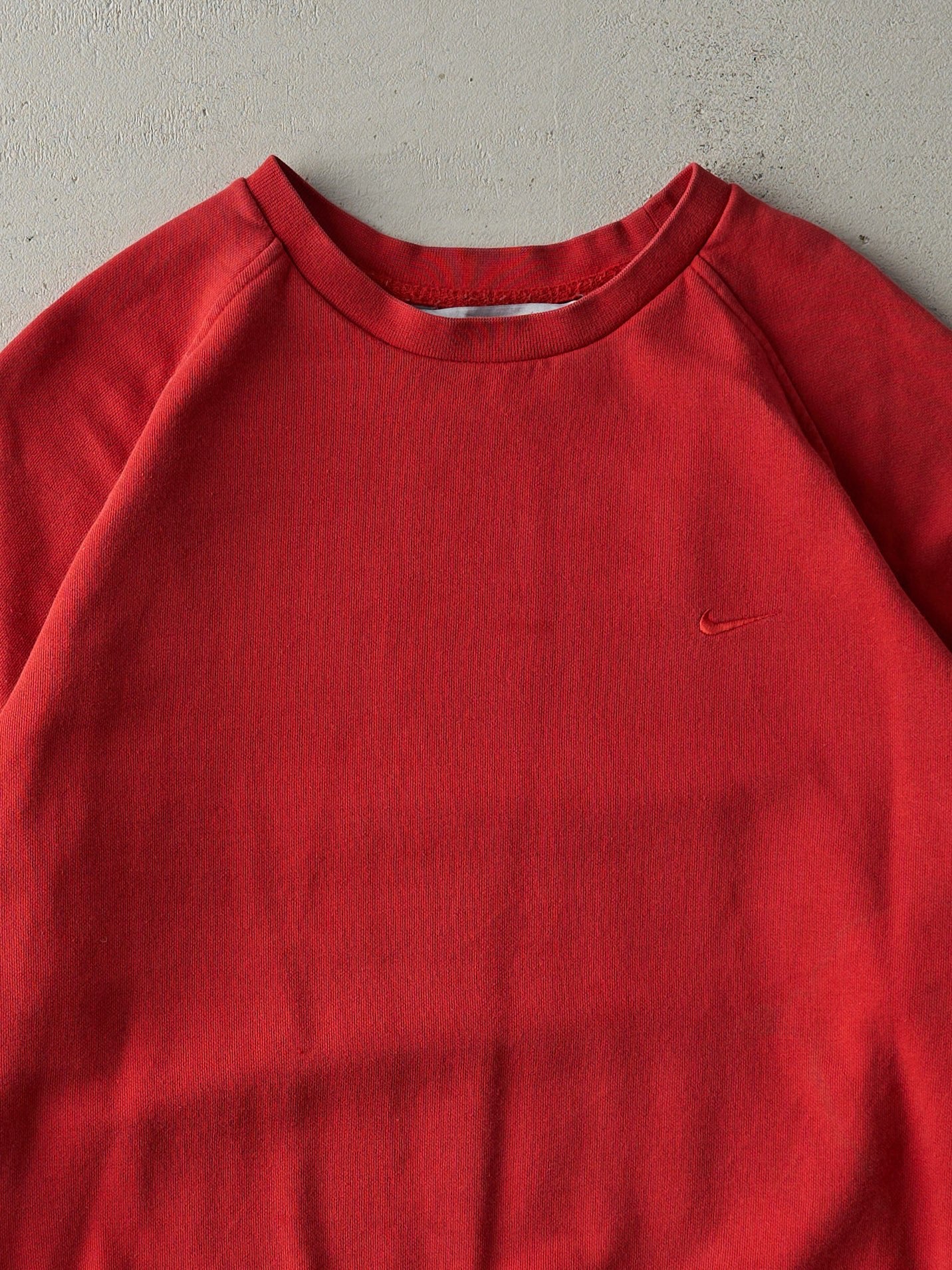 Vintage Y2K Red Nike Embroidered Tonal Swoosh Crewneck (L)