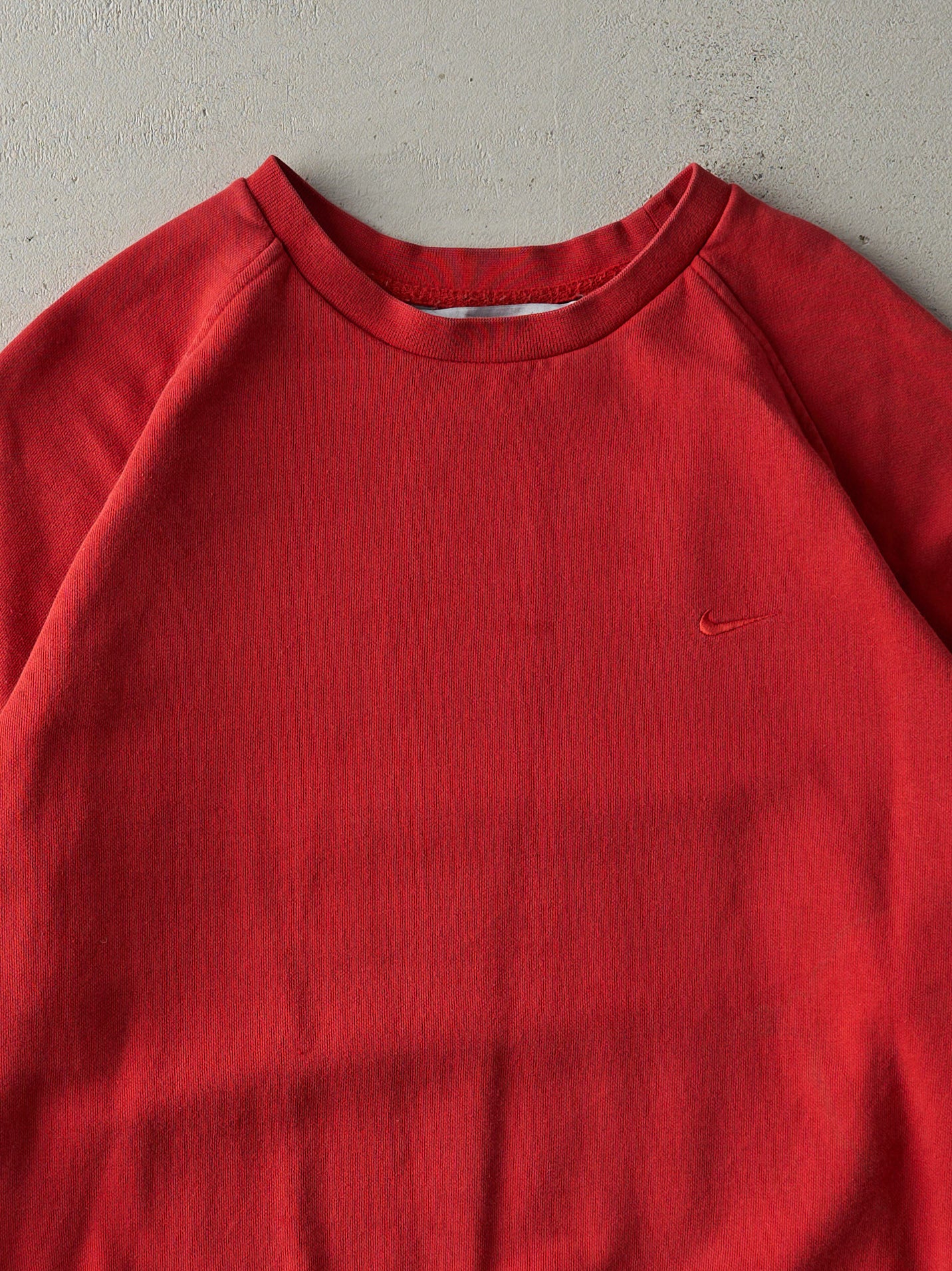 Vintage Y2K Red Nike Embroidered Tonal Swoosh Crewneck (L)