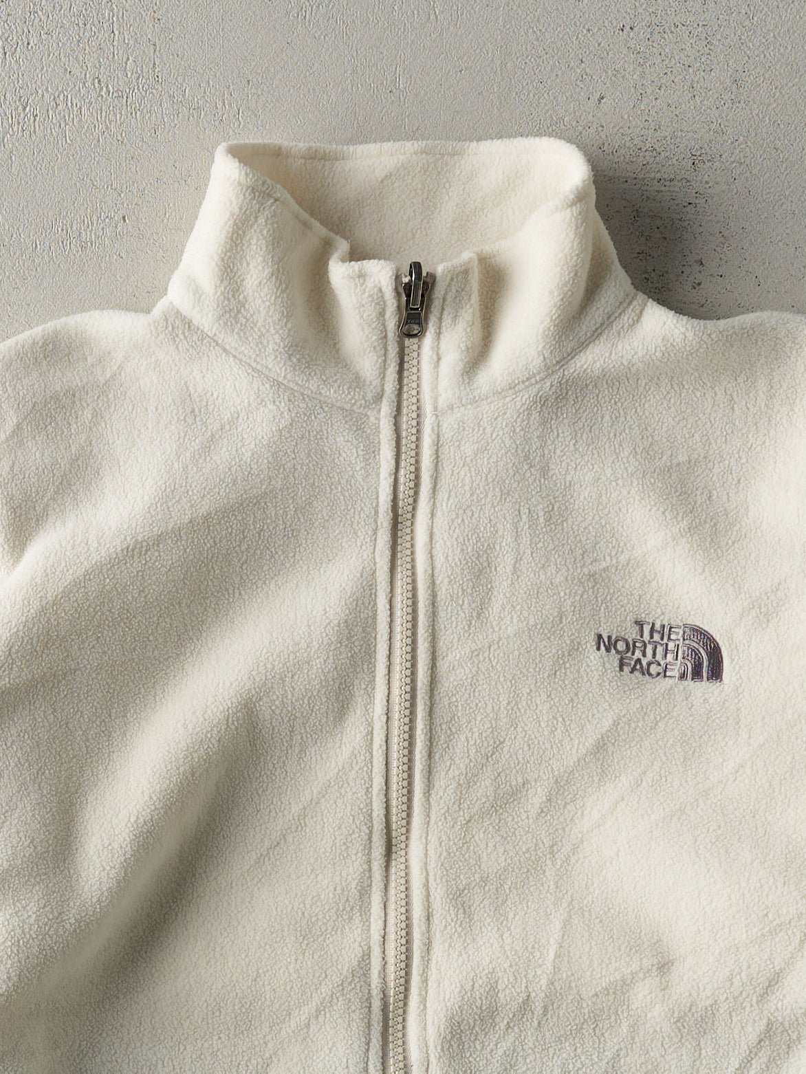 Vintage 90s White The North Face Fleece Zip Up Sweater (S/M)