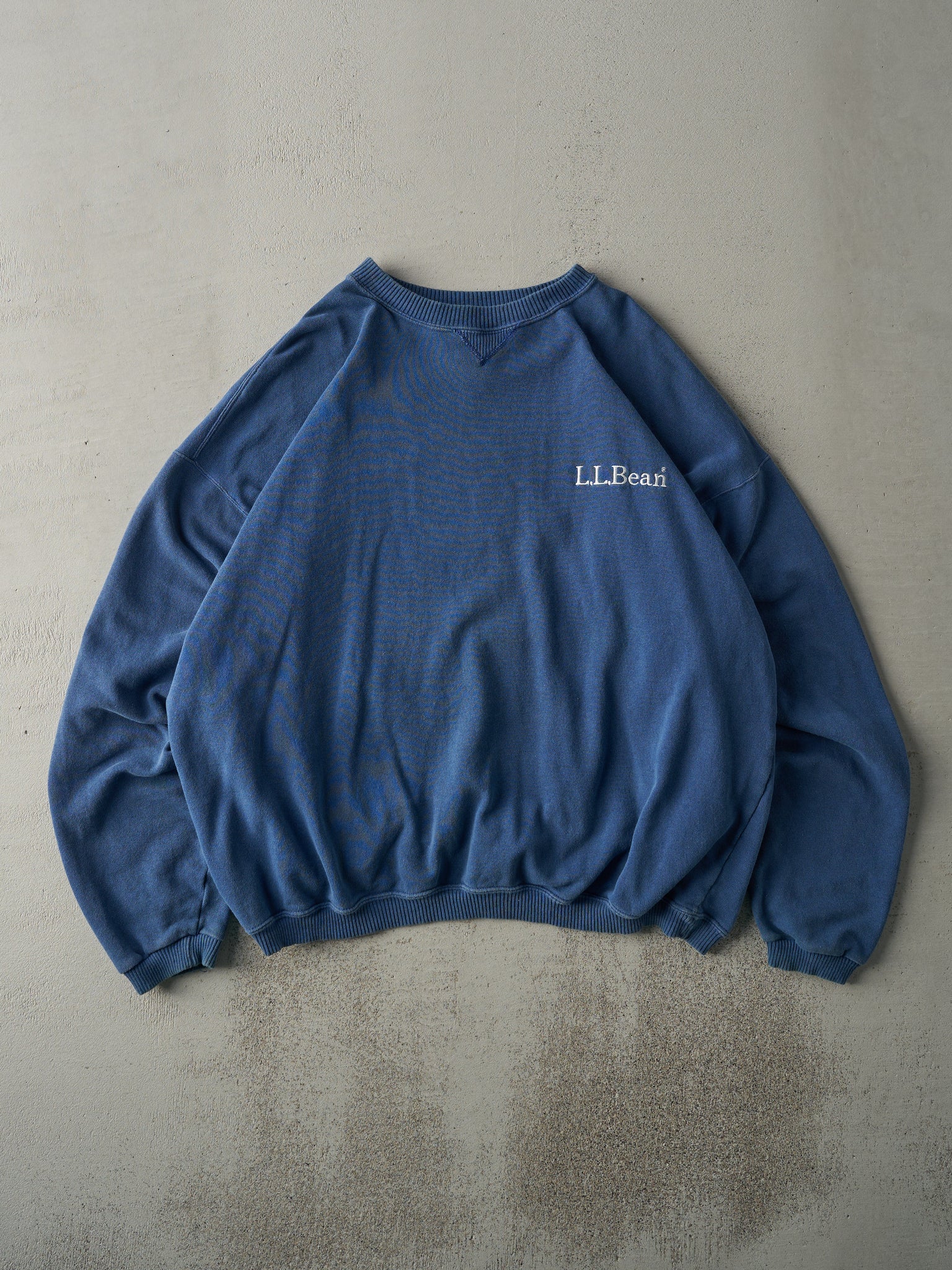 Vintage 90s Slate Blue LL Bean Embroidered Logo Crewneck (XL)