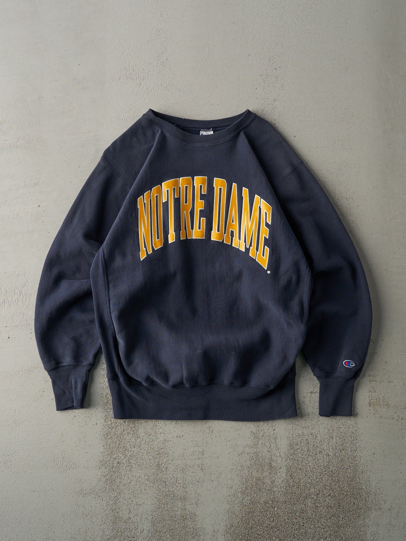 Vintage 90s Navy Notre Dame Champion Reverse Weave Crewneck (M)