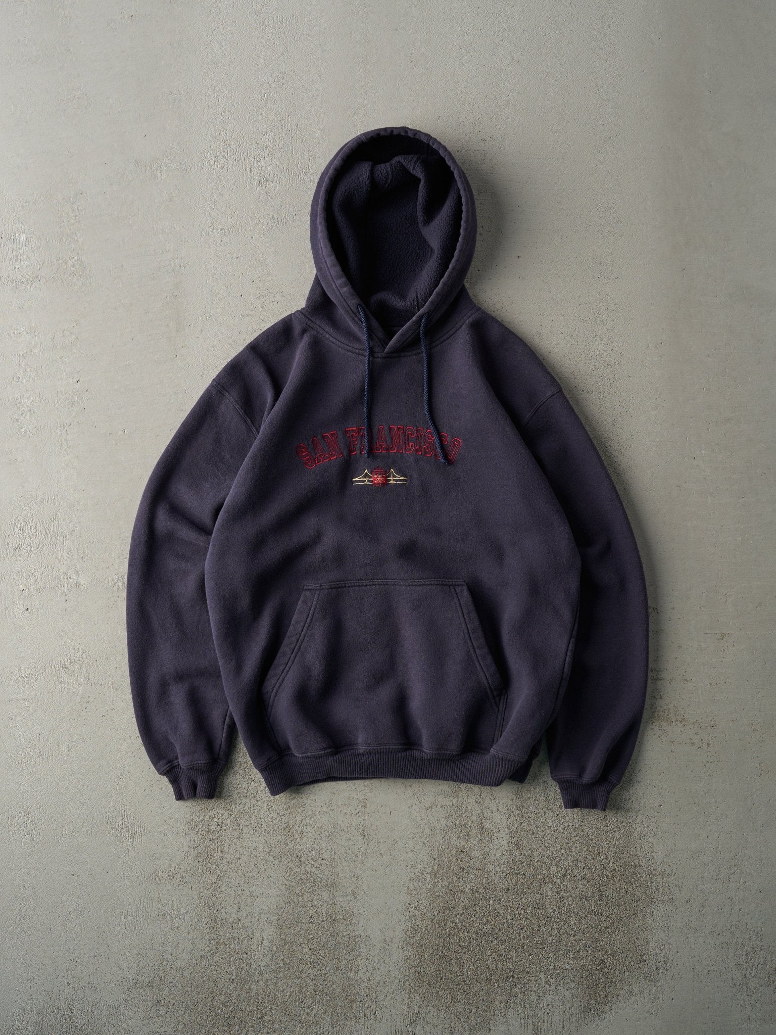 Vintage 90s Navy Blue Embroidered San Francisco Hoodie (M)