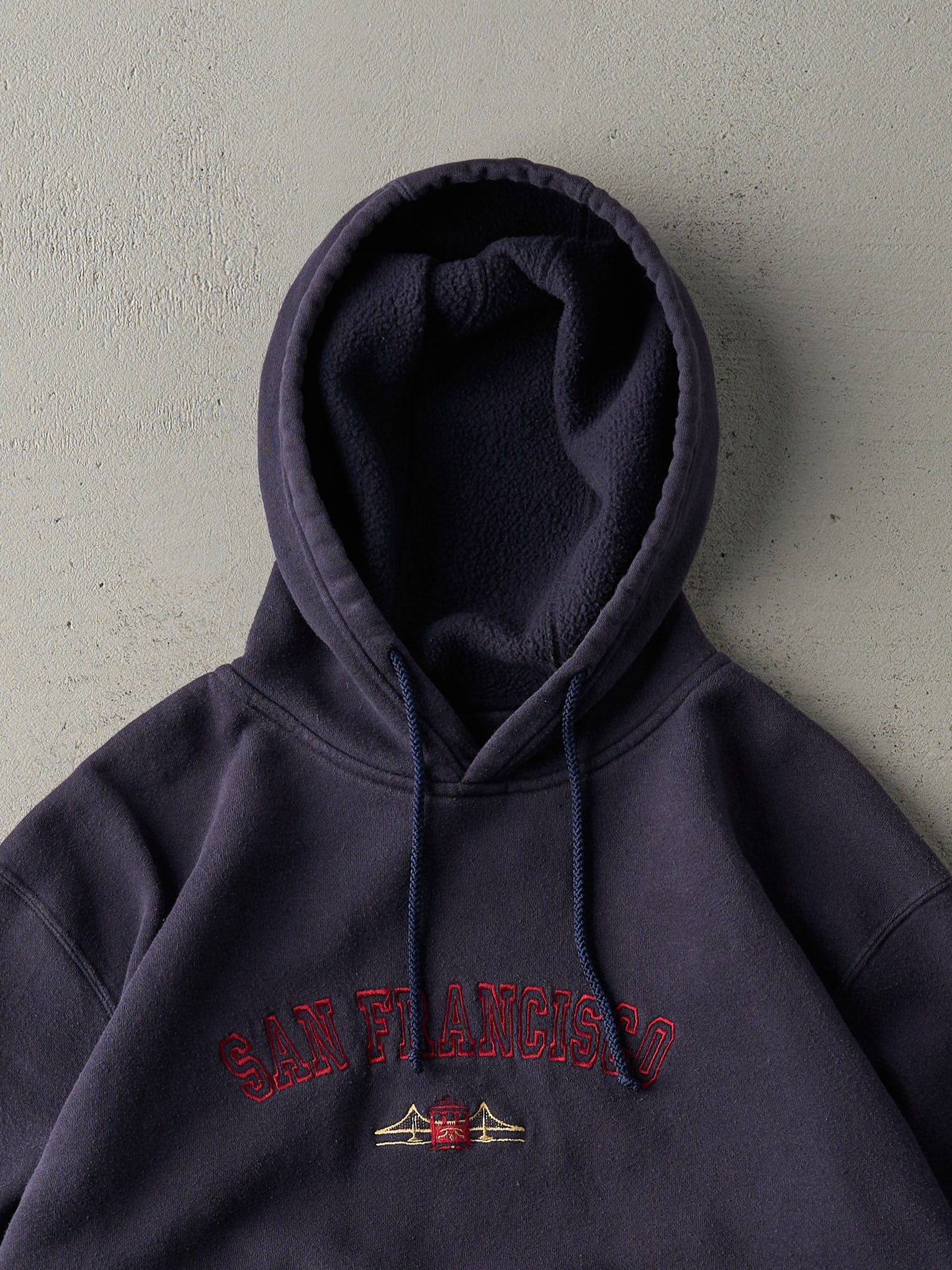 Vintage 90s Navy Blue Embroidered San Francisco Hoodie (M)