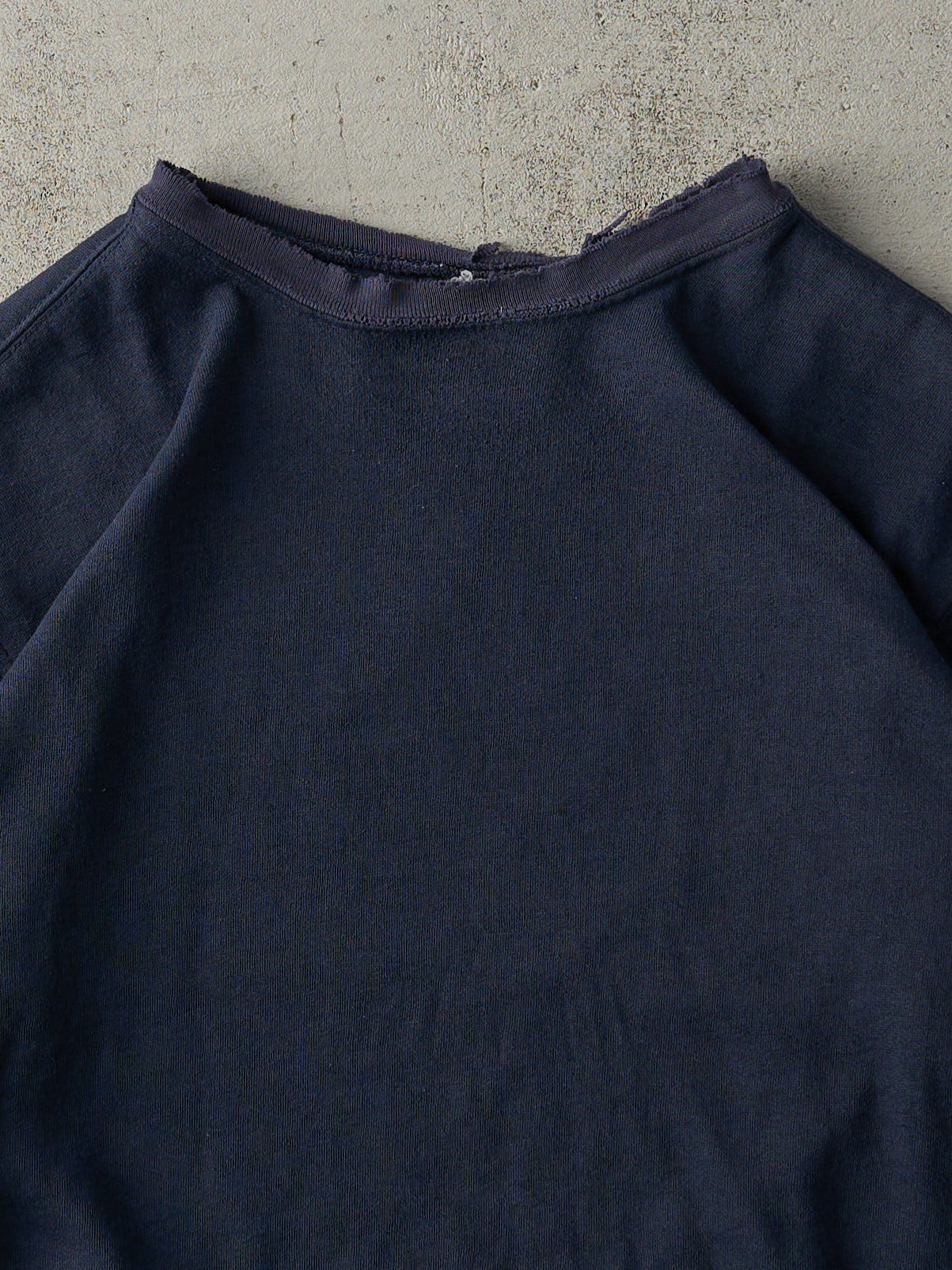 Vintage 90s Navy Blue Blank Boxy Crewneck (M)