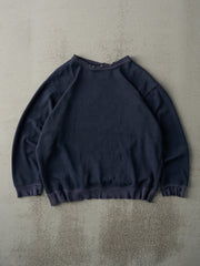 Vintage 90s Navy Blue Blank Boxy Crewneck (M)