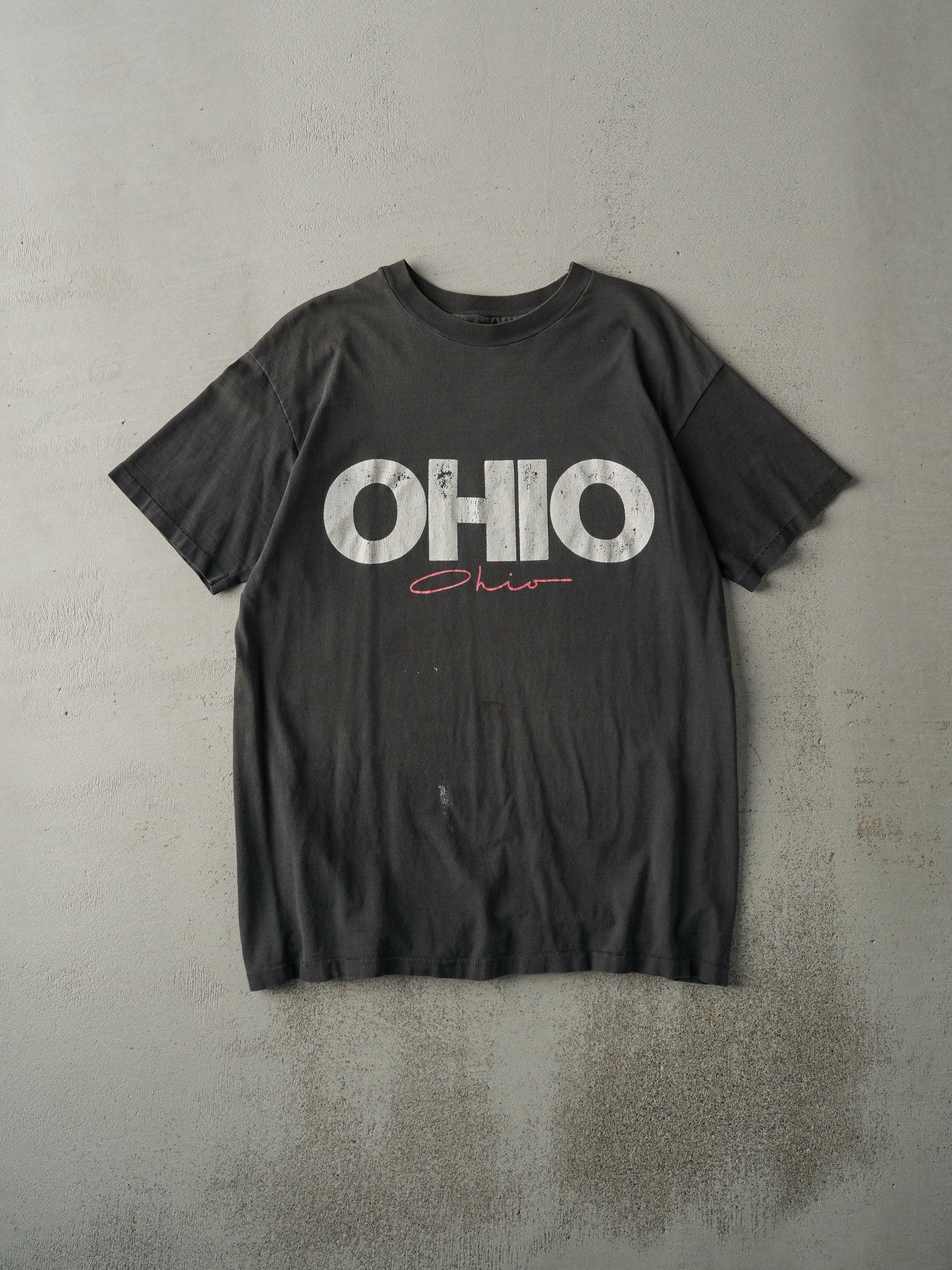 Vintage 90s Faded Black Ohio Single Stitch Tee (M)