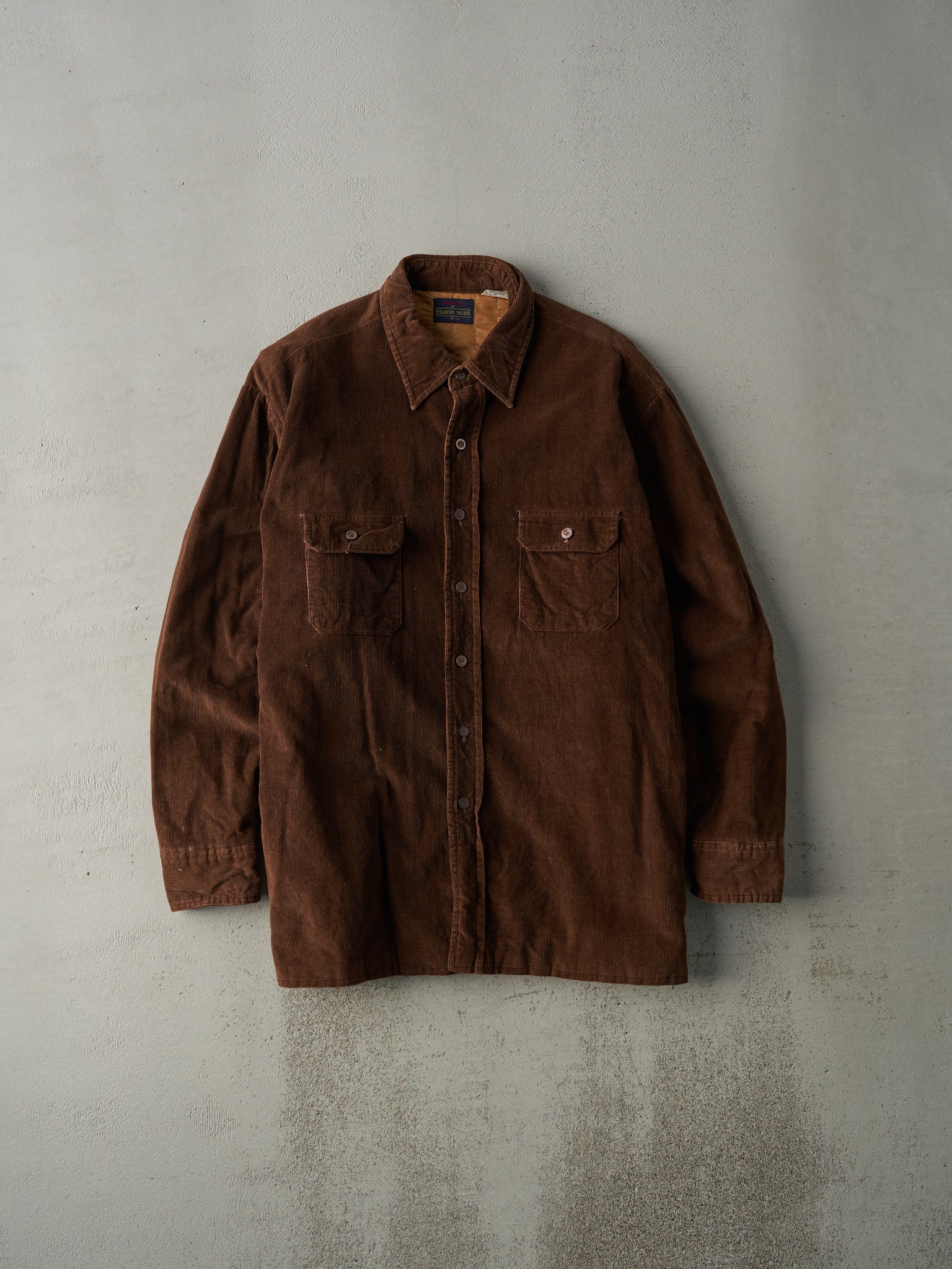 Vintage 90s Brown Corduroy Lined Button Up Jacket (L)