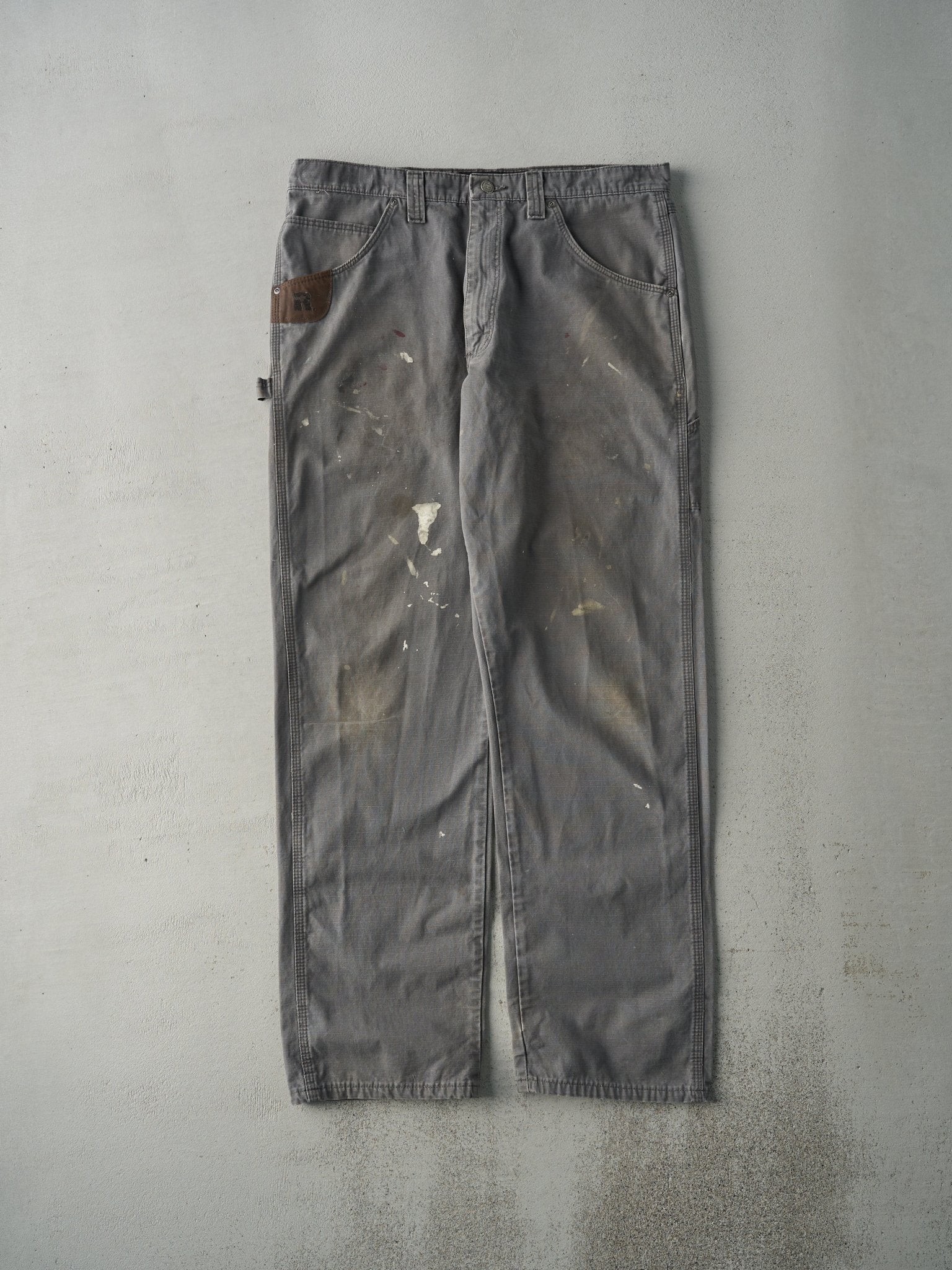 Vintage Y2K Grey Wrangler Riggs Ripstop Carpenter Pants (36x32.5)