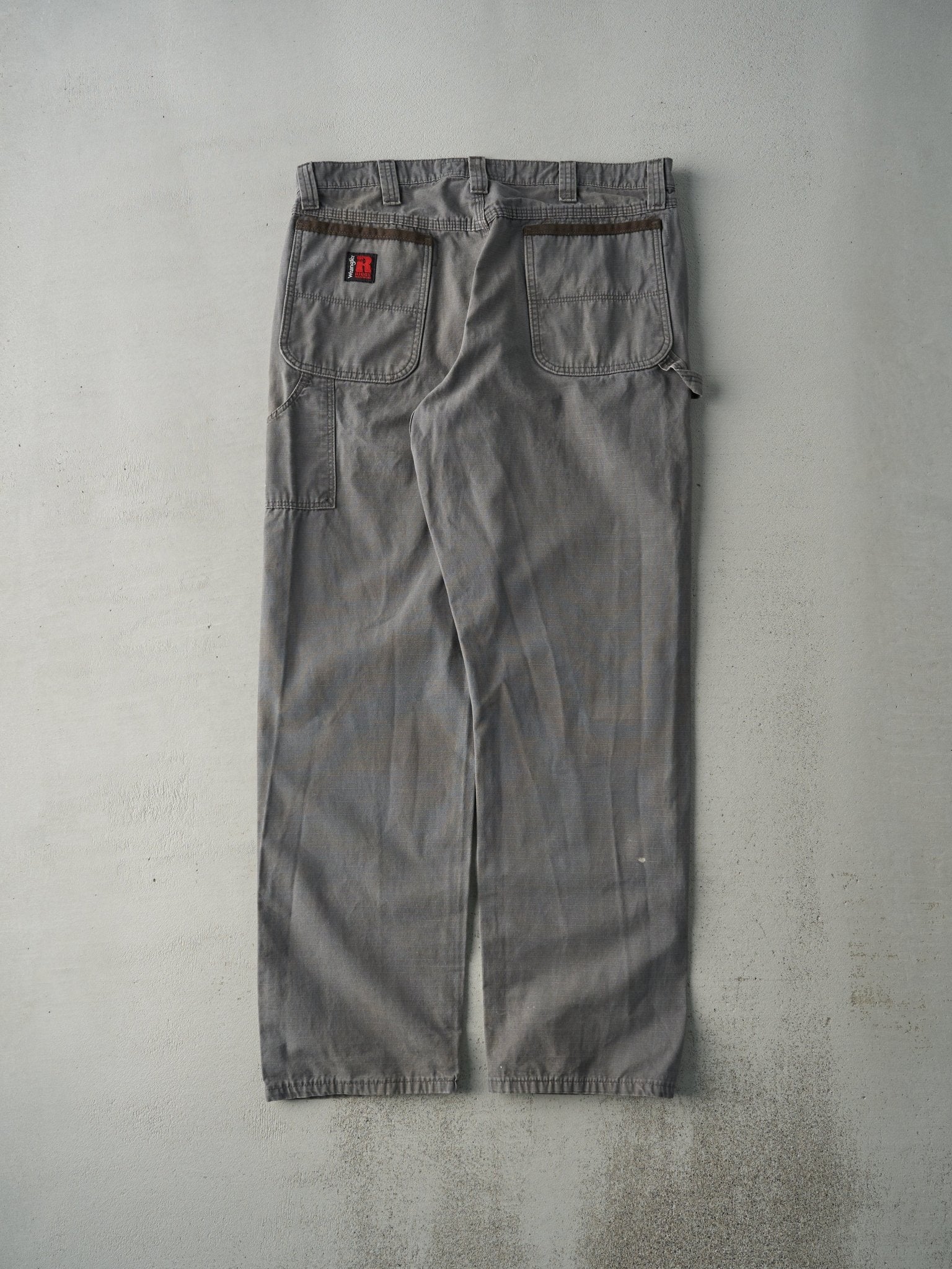 Vintage Y2K Grey Wrangler Riggs Ripstop Carpenter Pants (36x32.5)