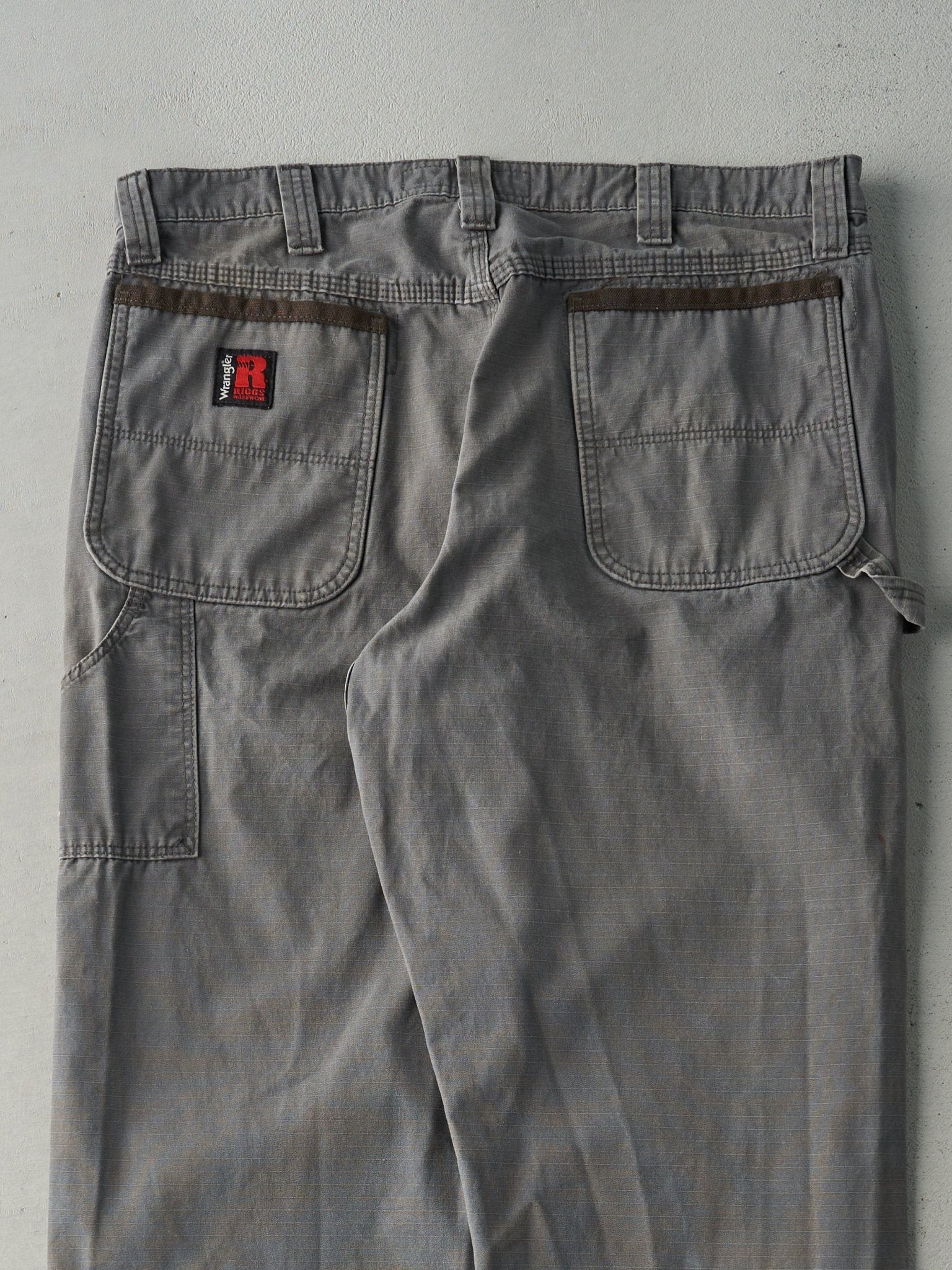 Vintage Y2K Grey Wrangler Riggs Ripstop Carpenter Pants (36x32.5)
