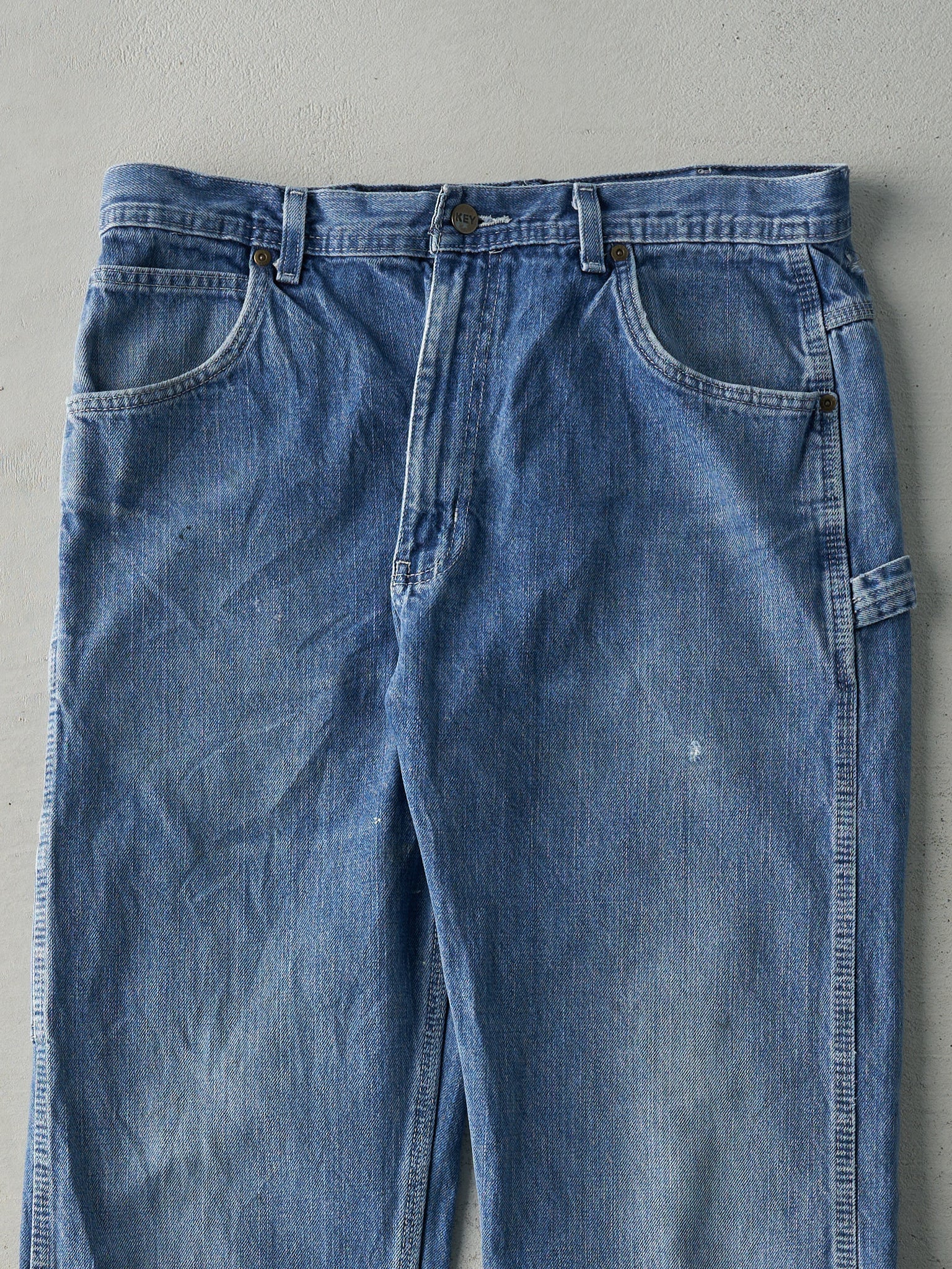 Vintage Y2K Light Wash Key Apparel Carpenter Jeans (34x34.5)