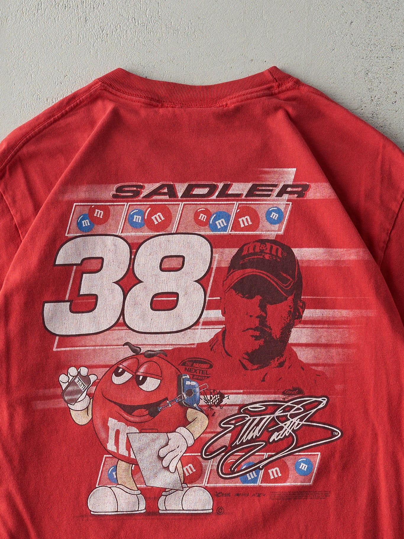 Vintage 03' Red Elliott Sadler M&M's Nascar Racing Tee (S)