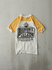 Vintage 70s White and Yellow Boot Hill Saloon Ringer Tee (XXS)