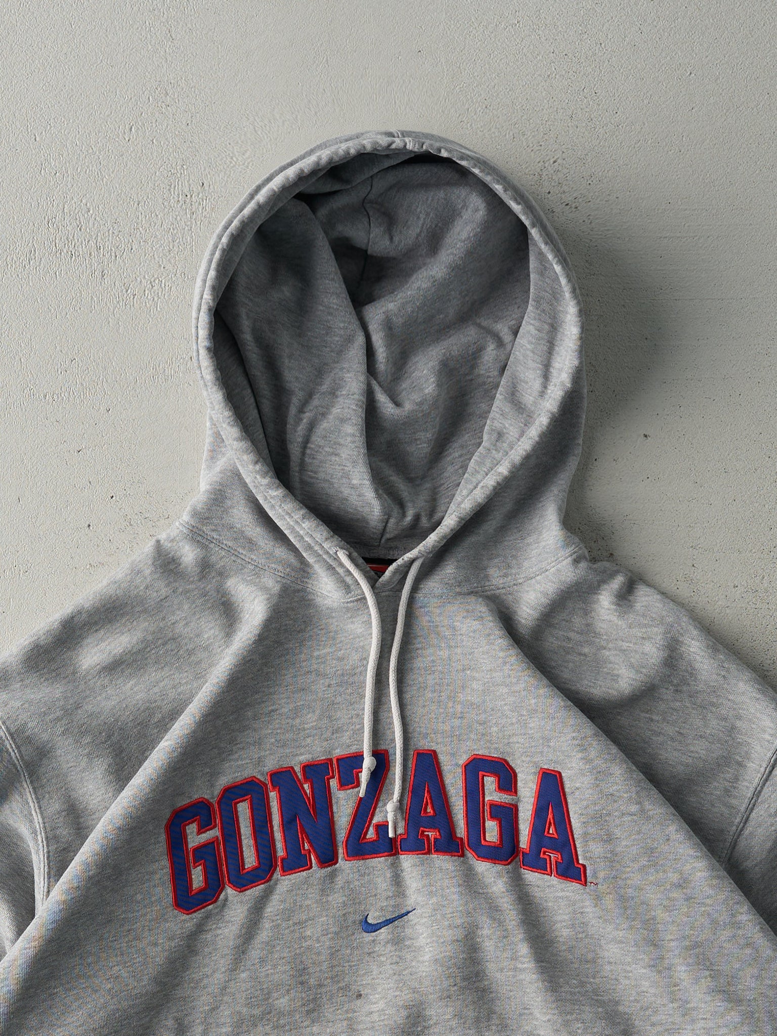 Vintage Y2K Grey Nike Center Swoosh Gonzaga Boxy Hoodie (XL)