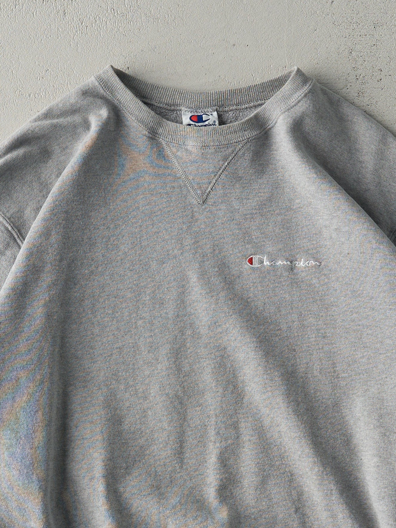 Vintage 90s Grey Champion Logo Boxy Crewneck (L)