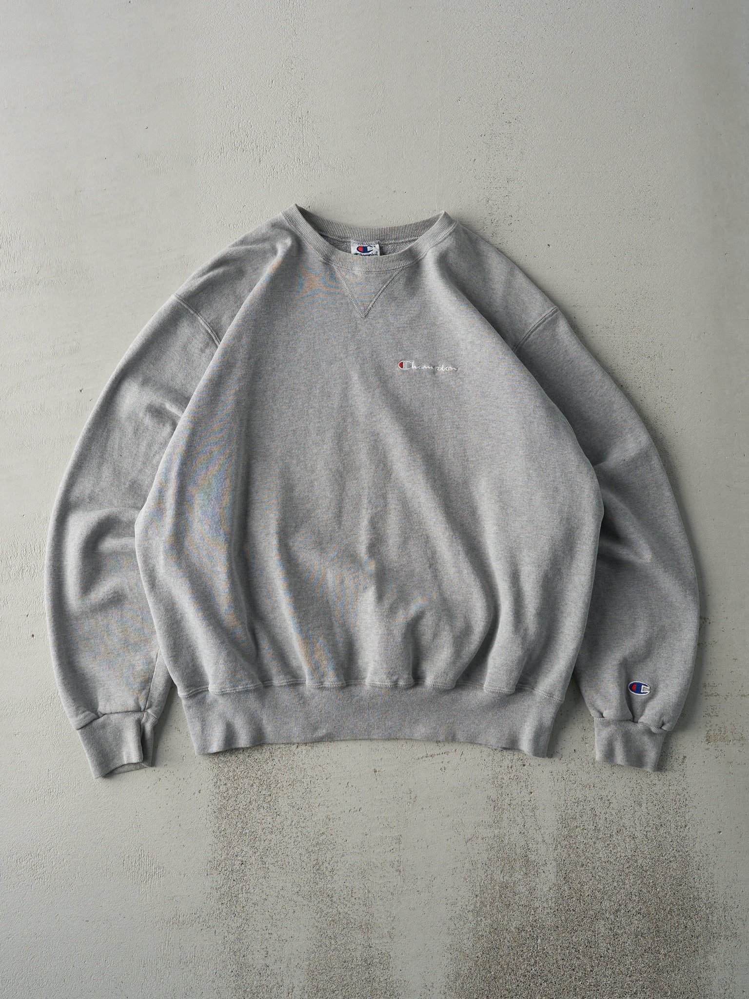 Vintage 90s Grey Champion Logo Boxy Crewneck (L)