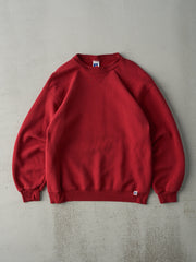 Vintage Y2K Cranberry Red Russell Athletic Blank Crewneck (M)