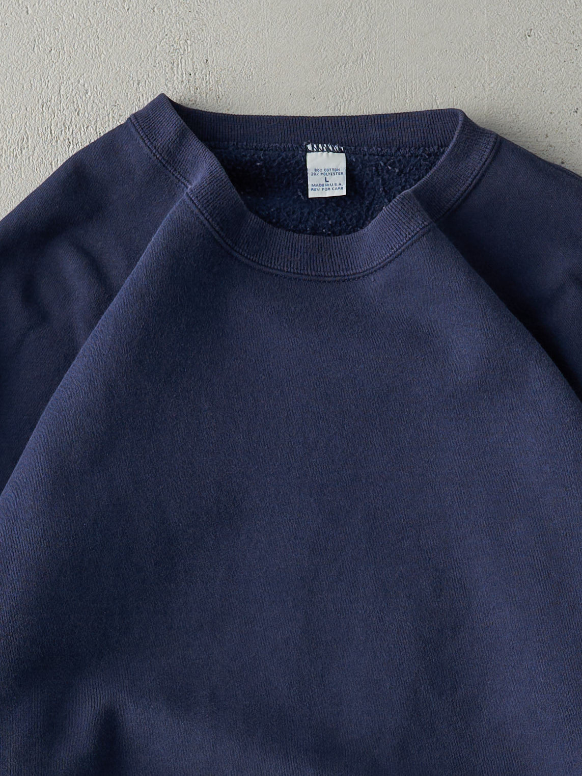 Vintage 90s Navy Blue Blank Crewneck (M)