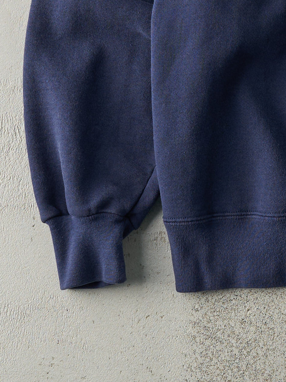 Vintage 90s Navy Blue Blank Crewneck (M)