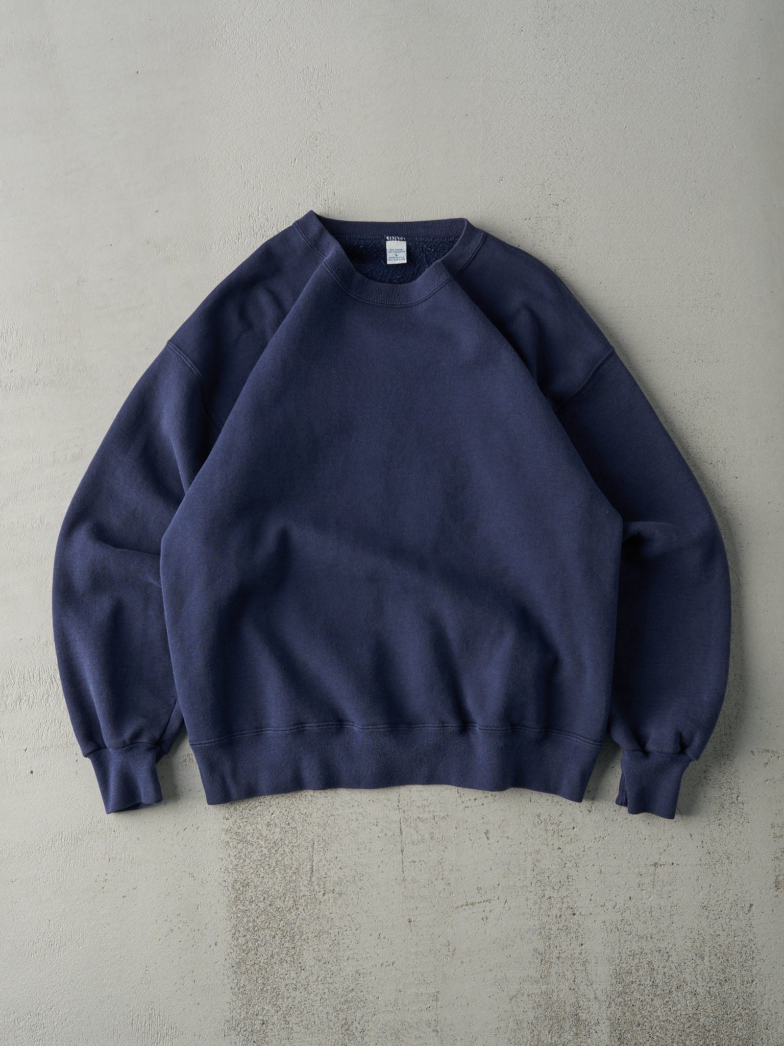 Vintage 90s Navy Blue Blank Crewneck (M)