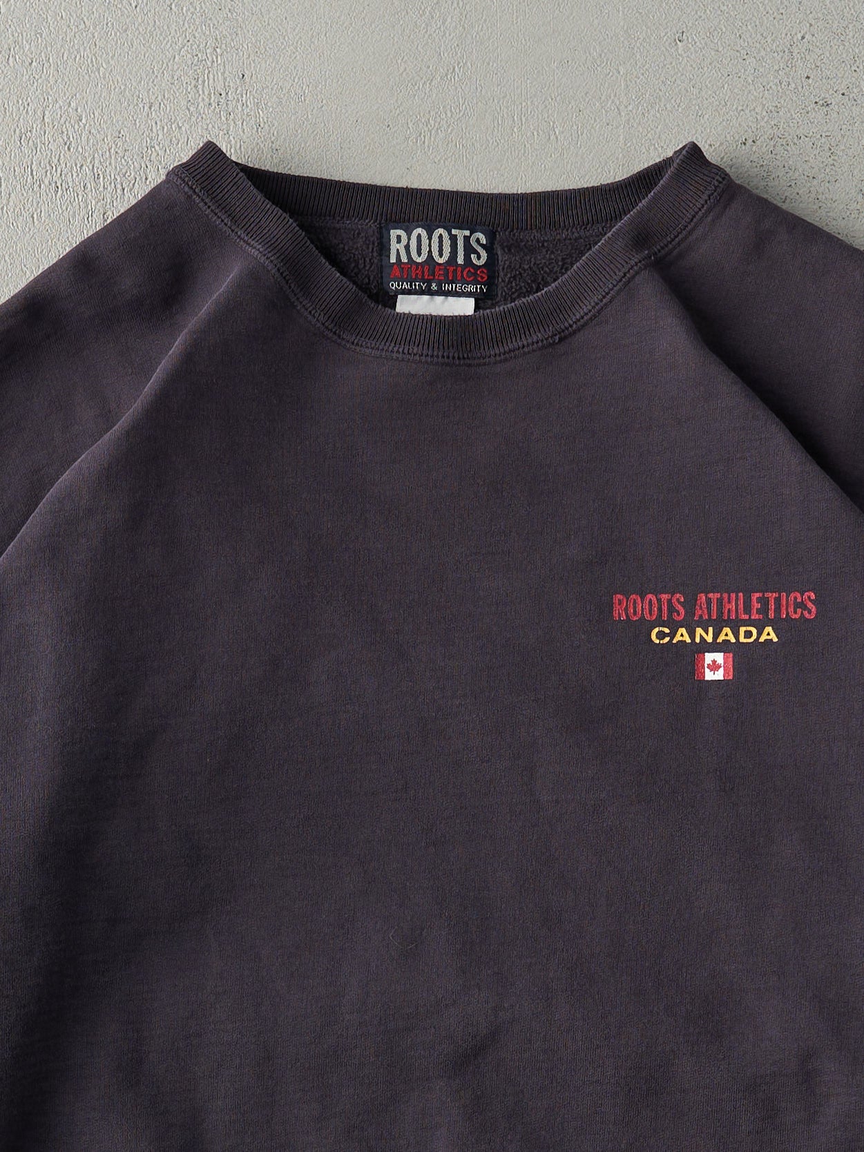 Vintage 90s Faded Navy Roots Logo Boxy Crewneck (XL)