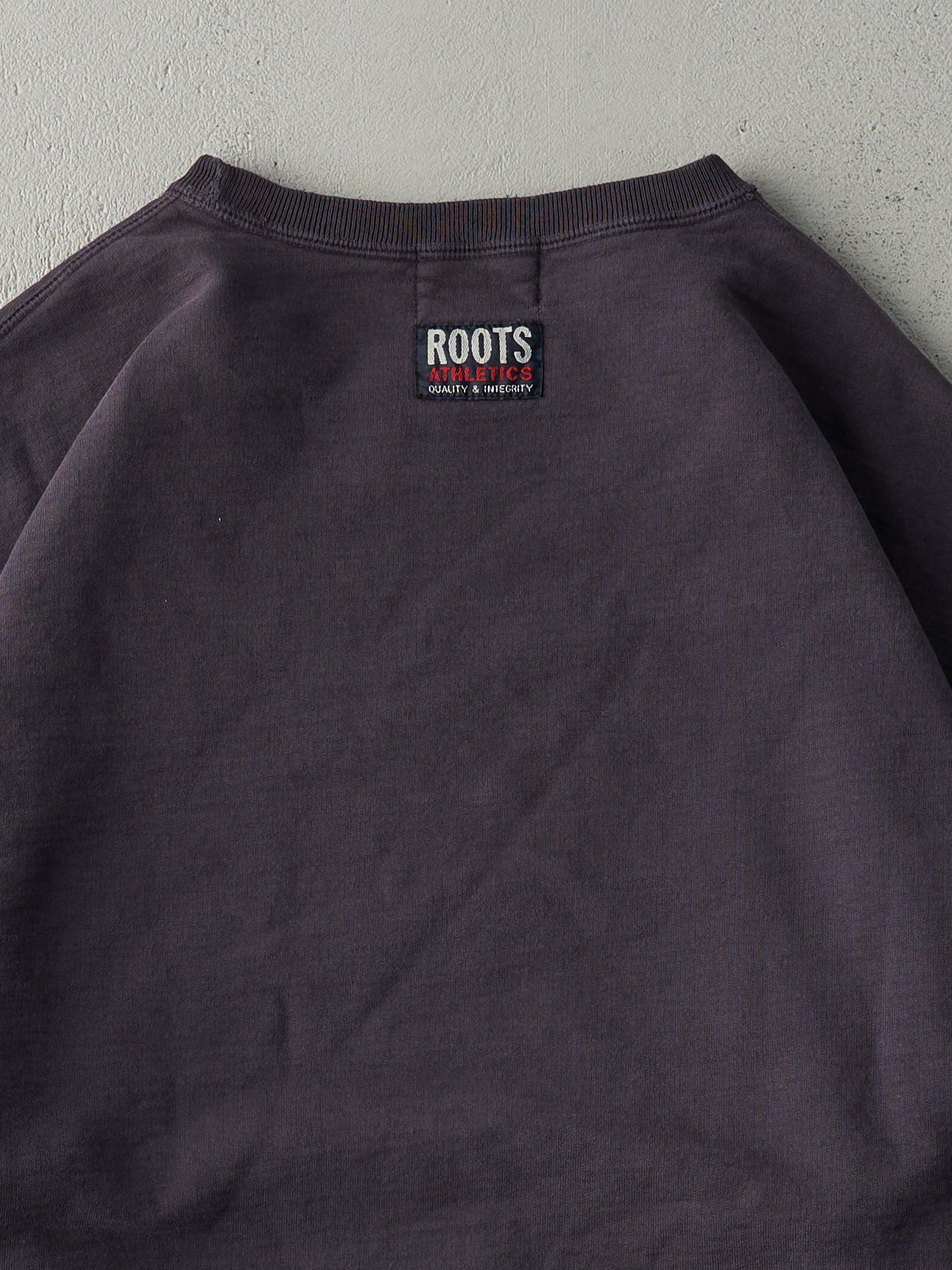 Vintage 90s Faded Navy Roots Logo Boxy Crewneck (XL)