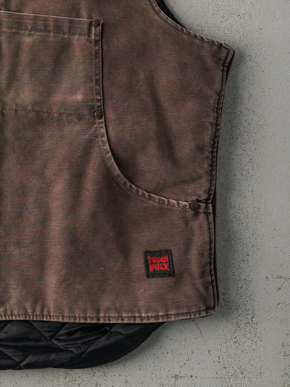 Vintage 90s Faded Brown Tough Duck Work Vest (L)