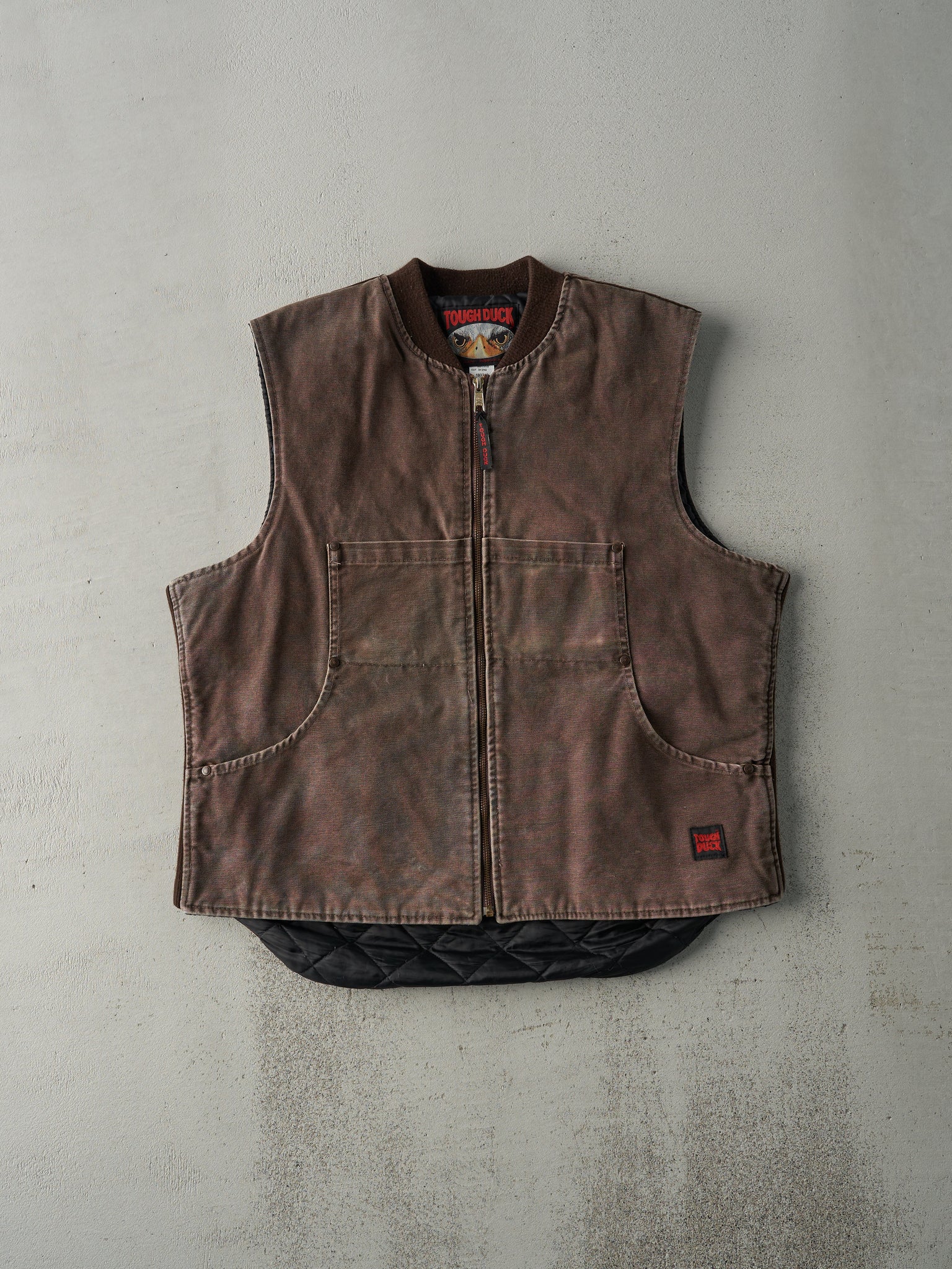 Vintage 90s Faded Brown Tough Duck Work Vest (L)