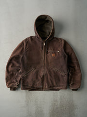 Vintage Y2K Brown Carhartt Sherpa Lined Hooded Boxy Jacket (L)