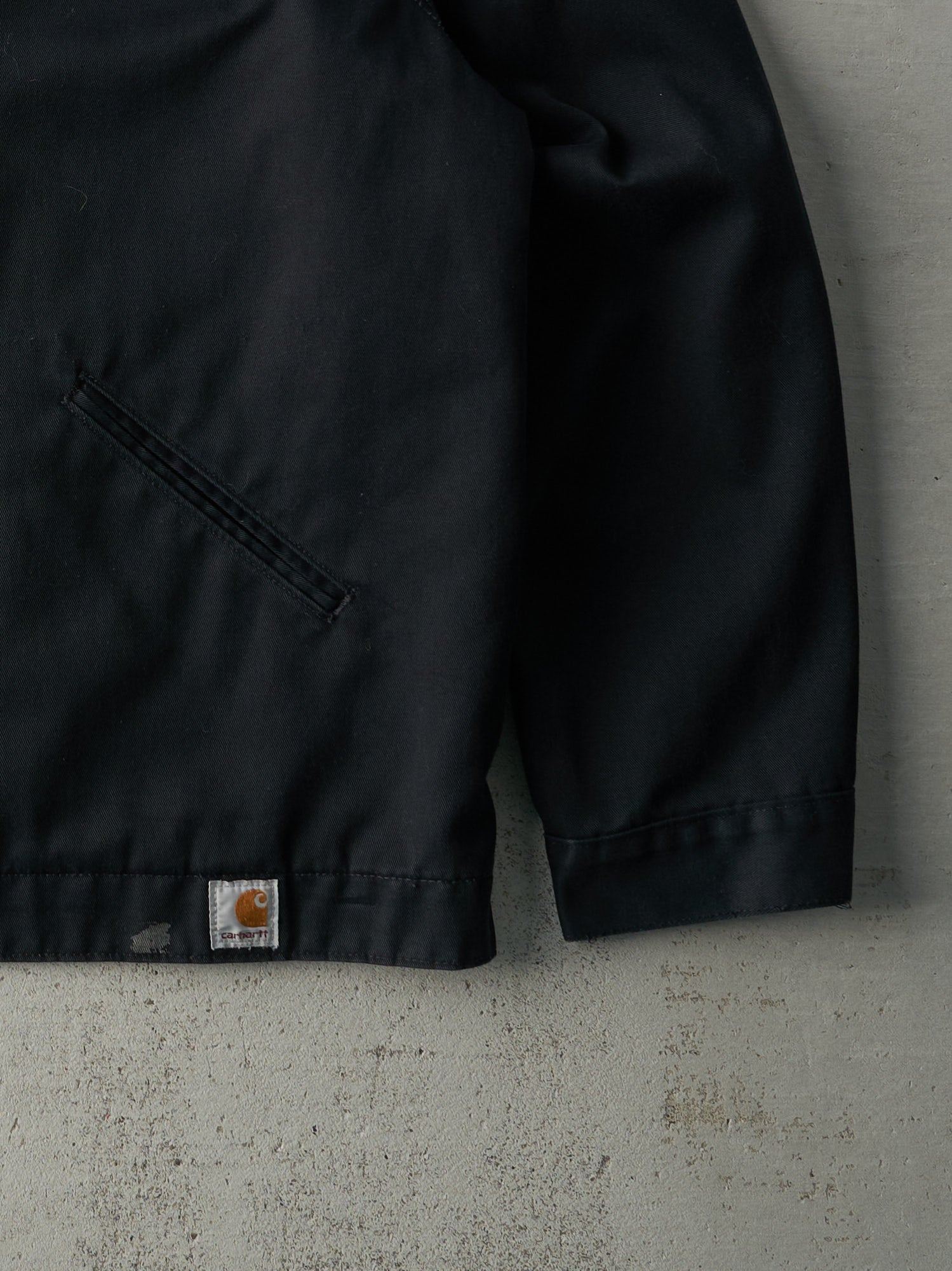 Vintage 90s Black Carhartt Embroidered Logo Shop Coat (XL)