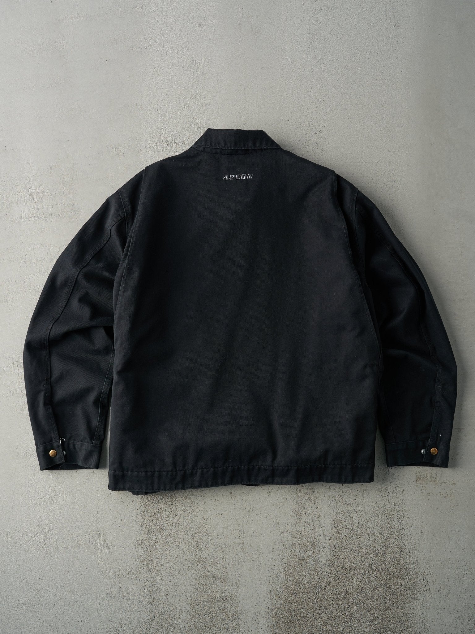 Vintage 90s Black Carhartt Embroidered Logo Shop Coat (XL)