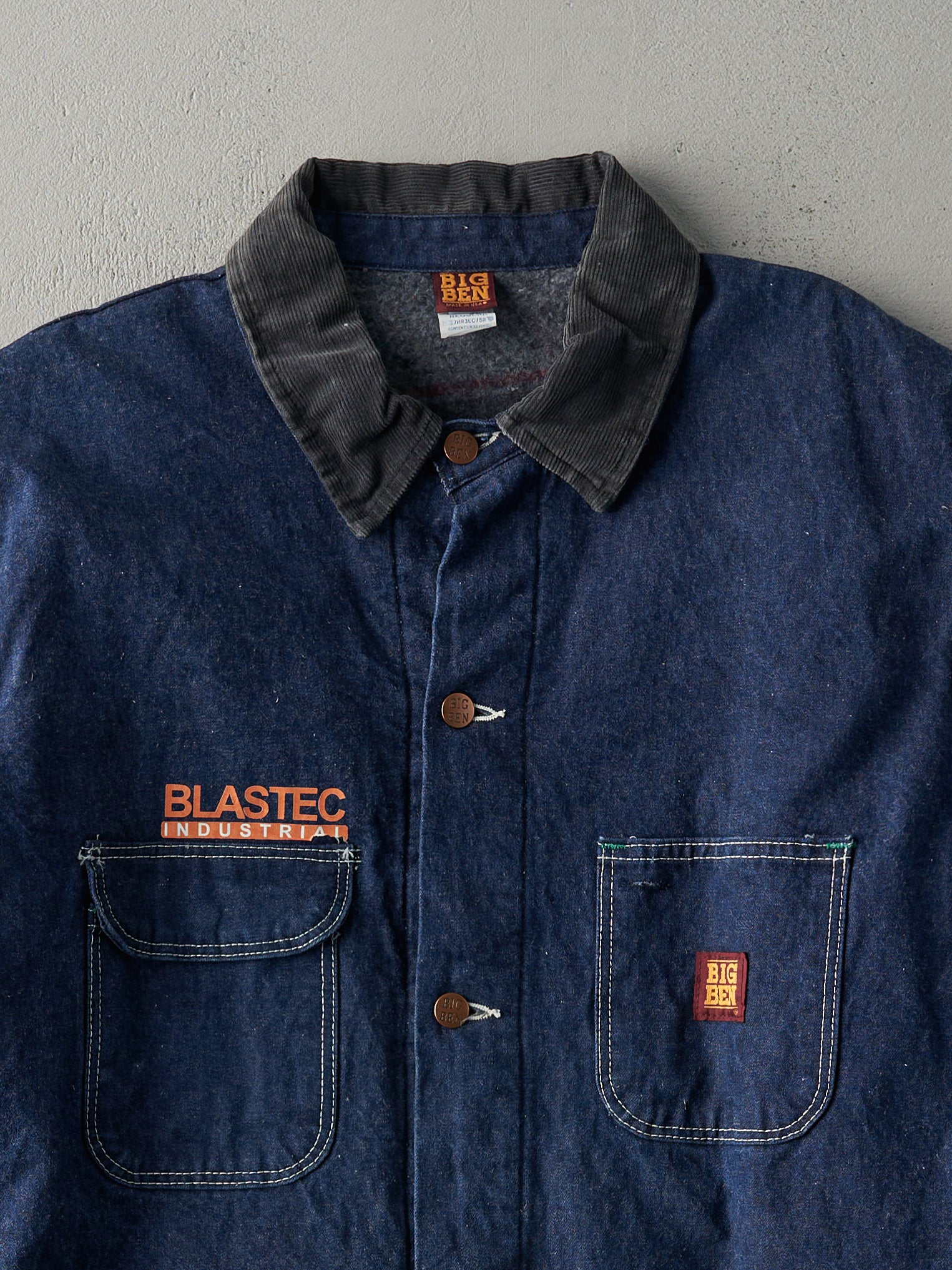 Vintage 90s Dark Wash Big Ben Denim Chore Coat (XL)