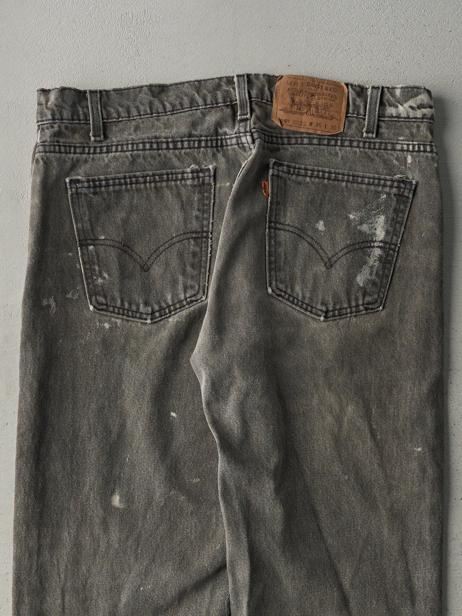 Vintage 80s Washed Grey Levi's 505 Orange Tab Denim Pants (34x29)