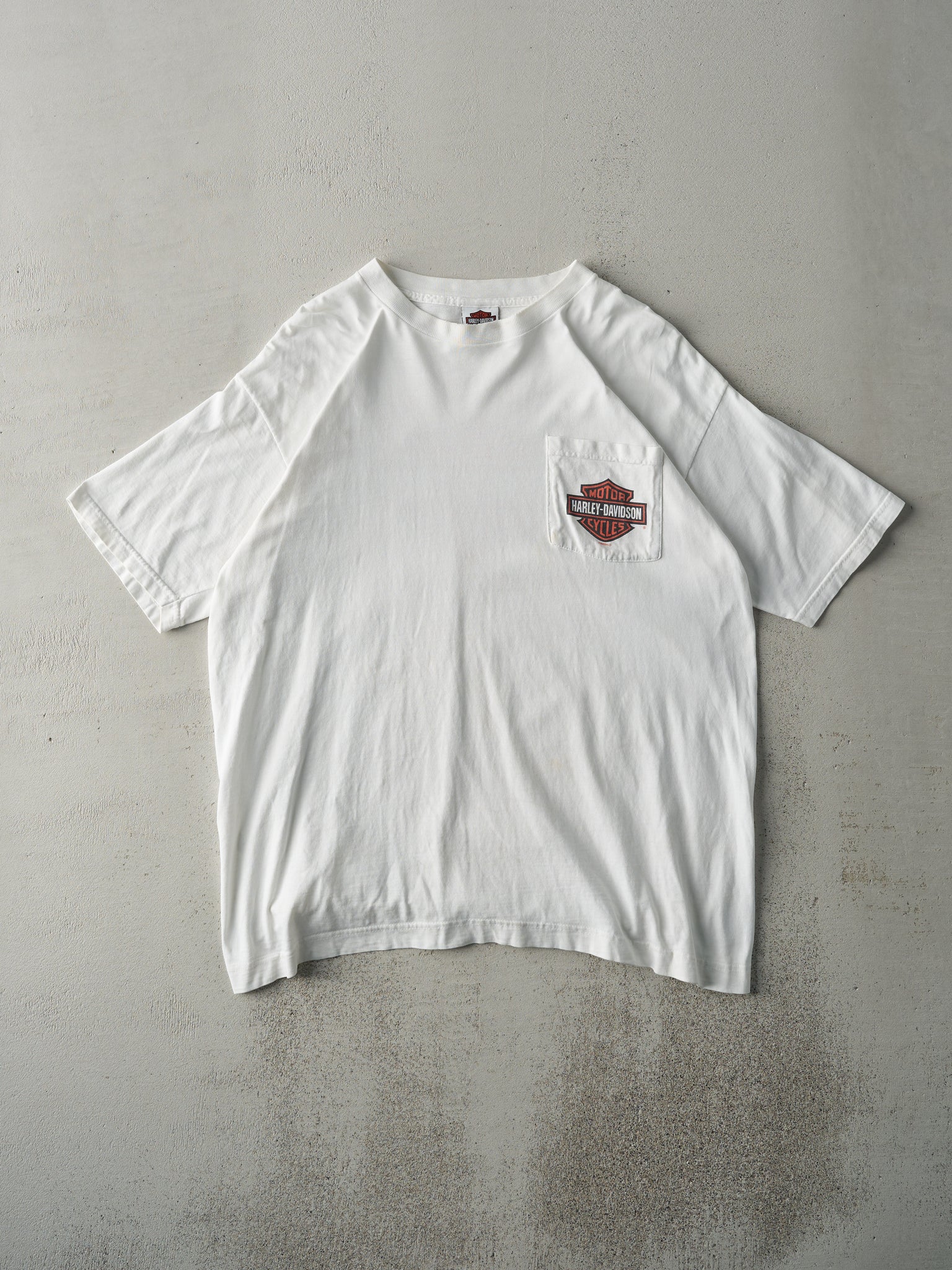 Vintage 03' White Honolulu Hawaii Harley Davidson Pocket Tee (M/L)