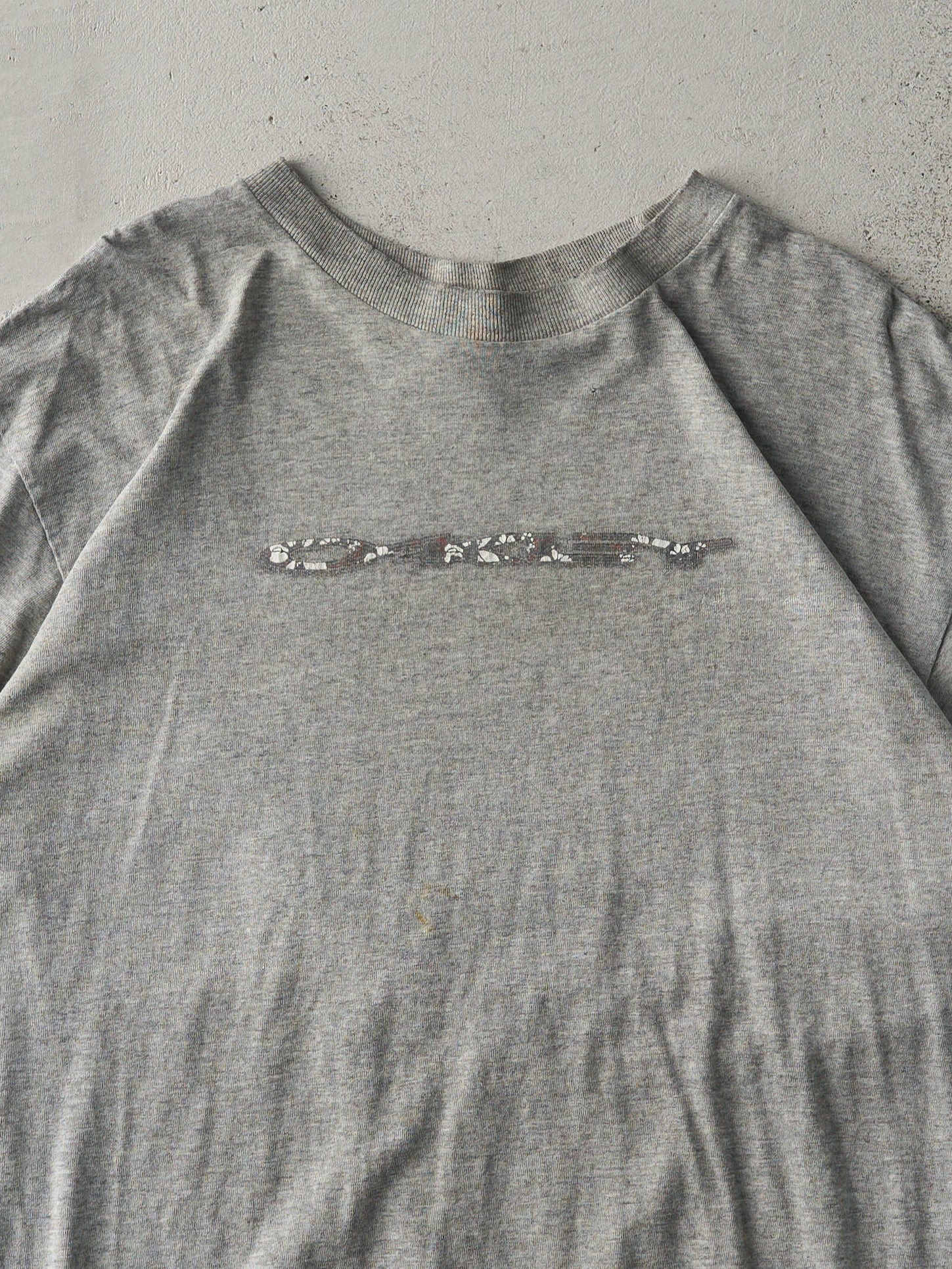 Vintage Y2K Grey Oakley Logo Tee (M)