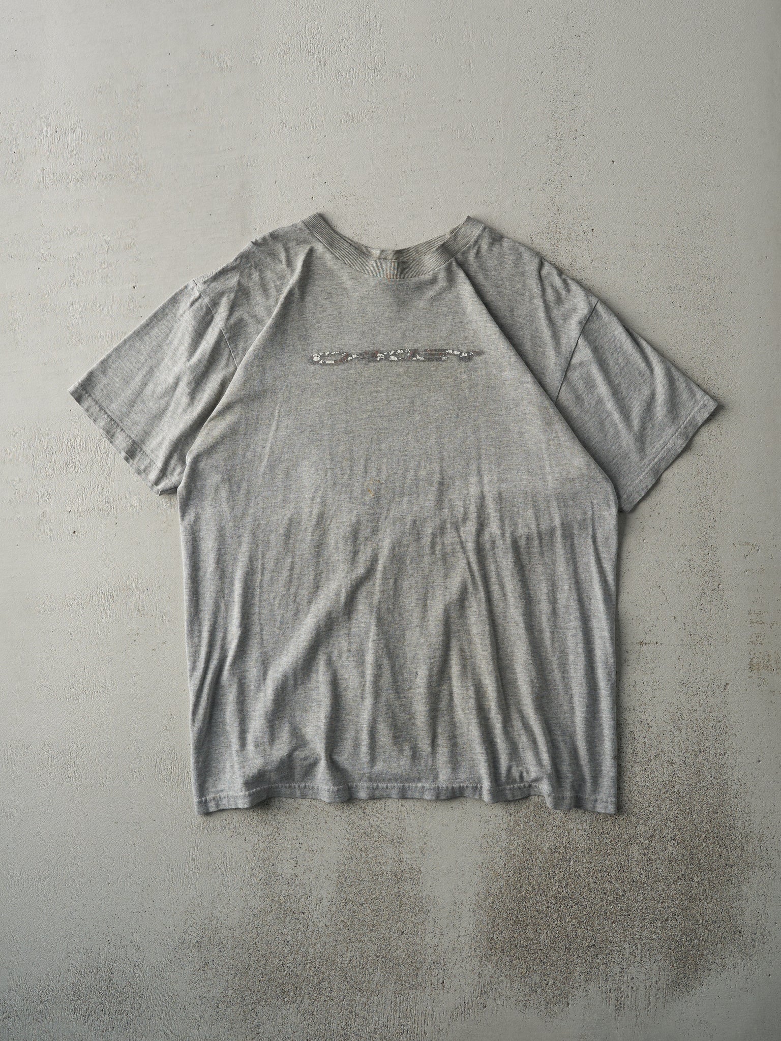 Vintage Y2K Grey Oakley Logo Tee (M)