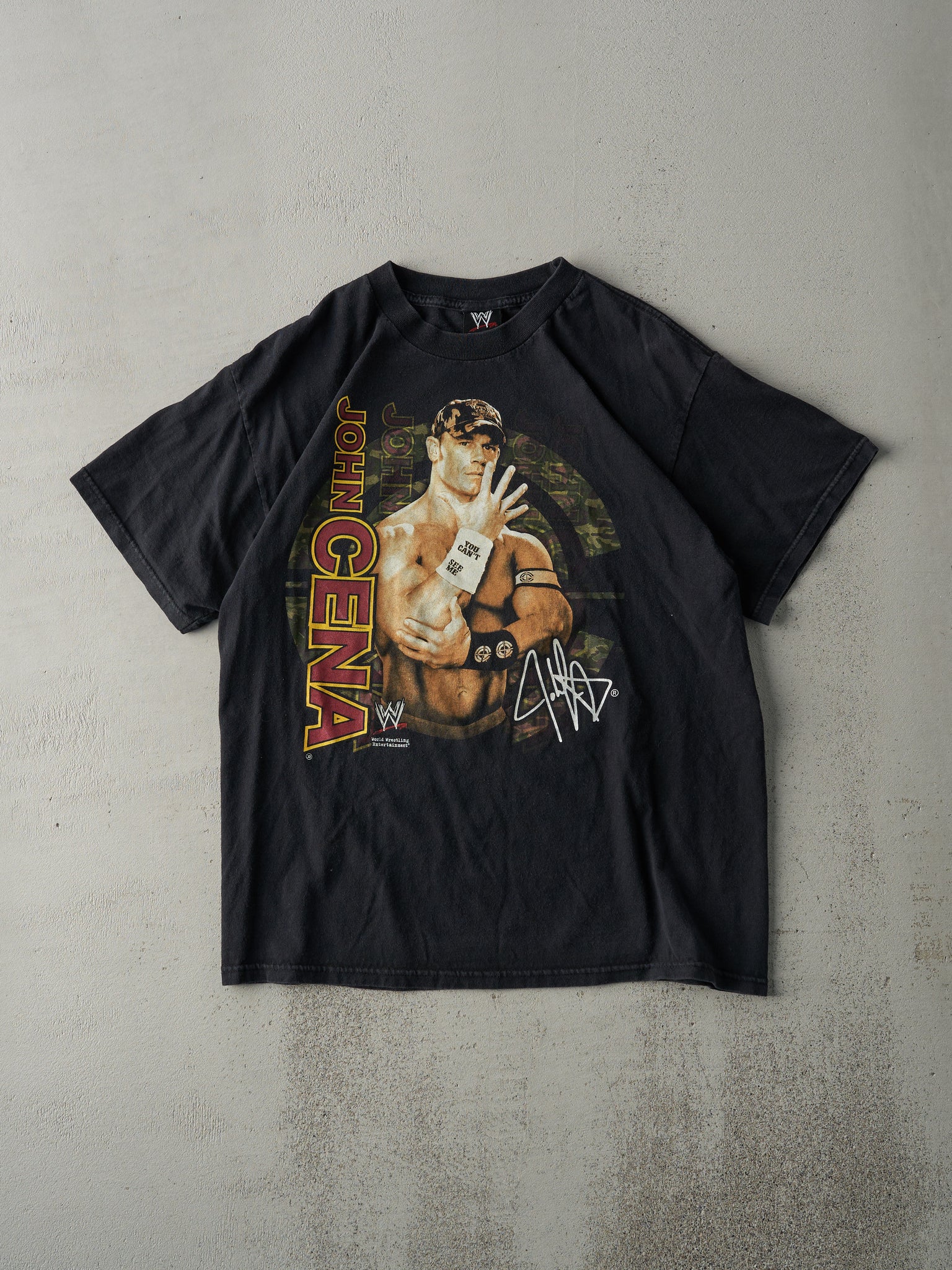 Vintage 07' Black John Cena Wrestling Tee (M)