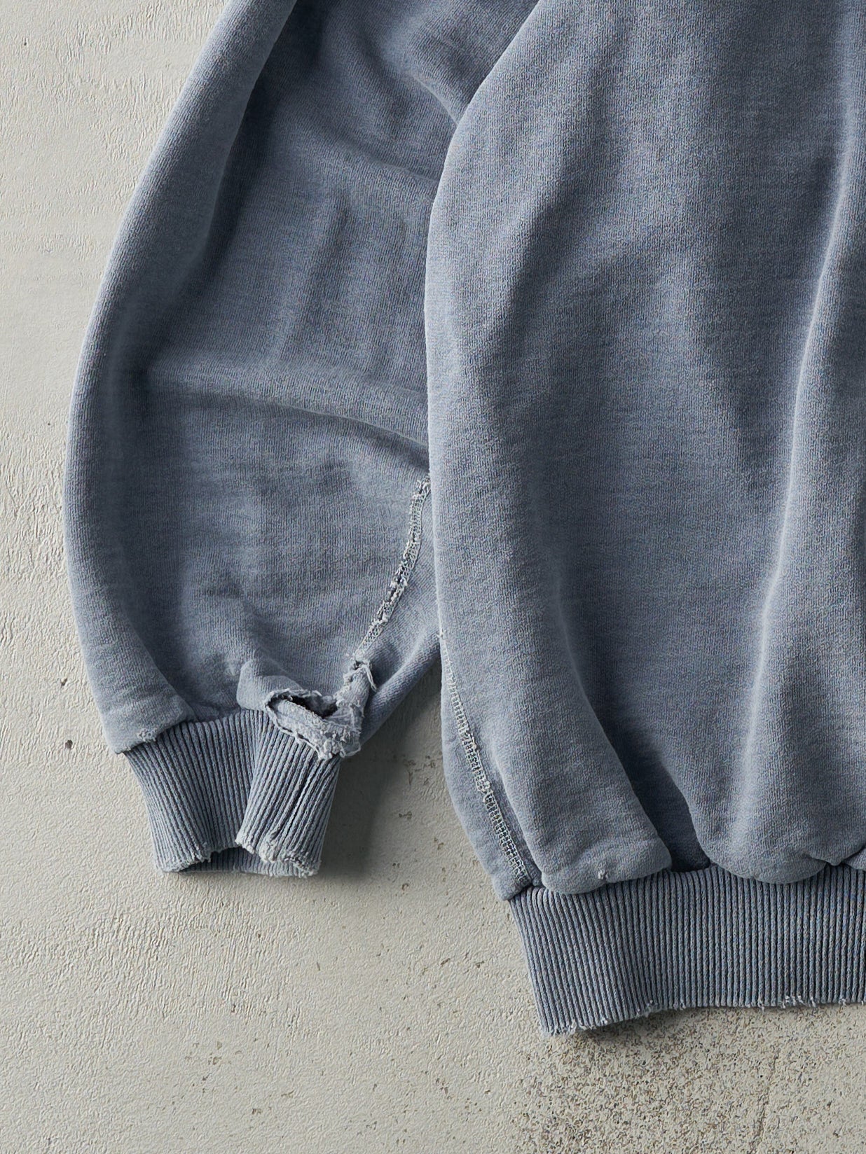 Vintage 90s Washed Blue Embroidered Logo Boxy Crewneck (L/XL)