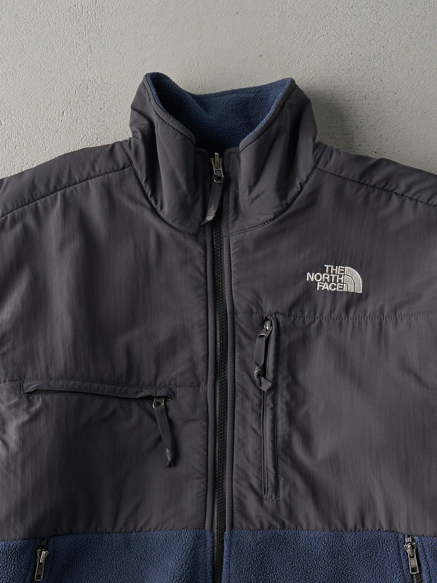 Vintage 90s Blue and Grey The North Face Denali Jacket (L)